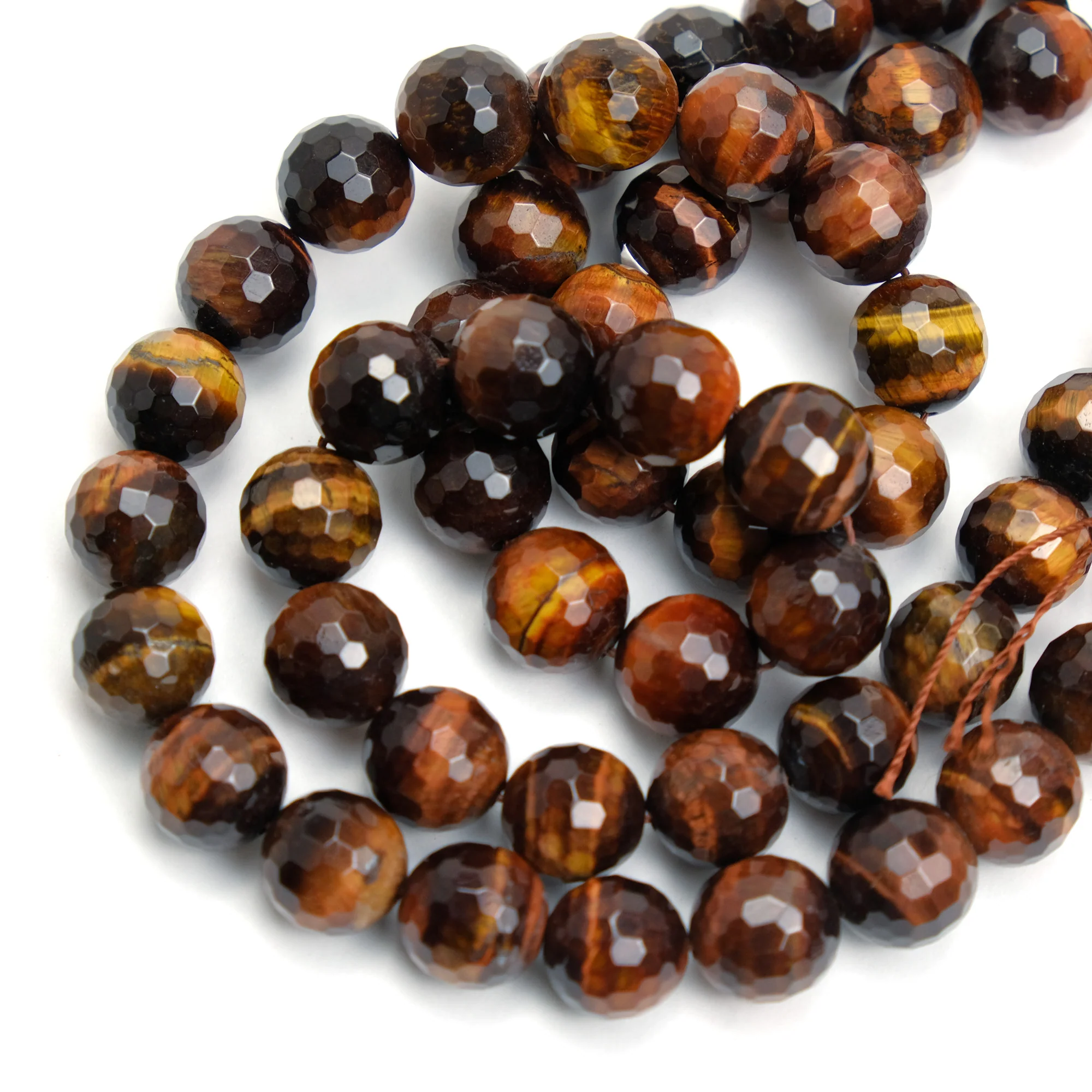 Red Tiger's Eye 14mm Faceted Rounds - Image 2