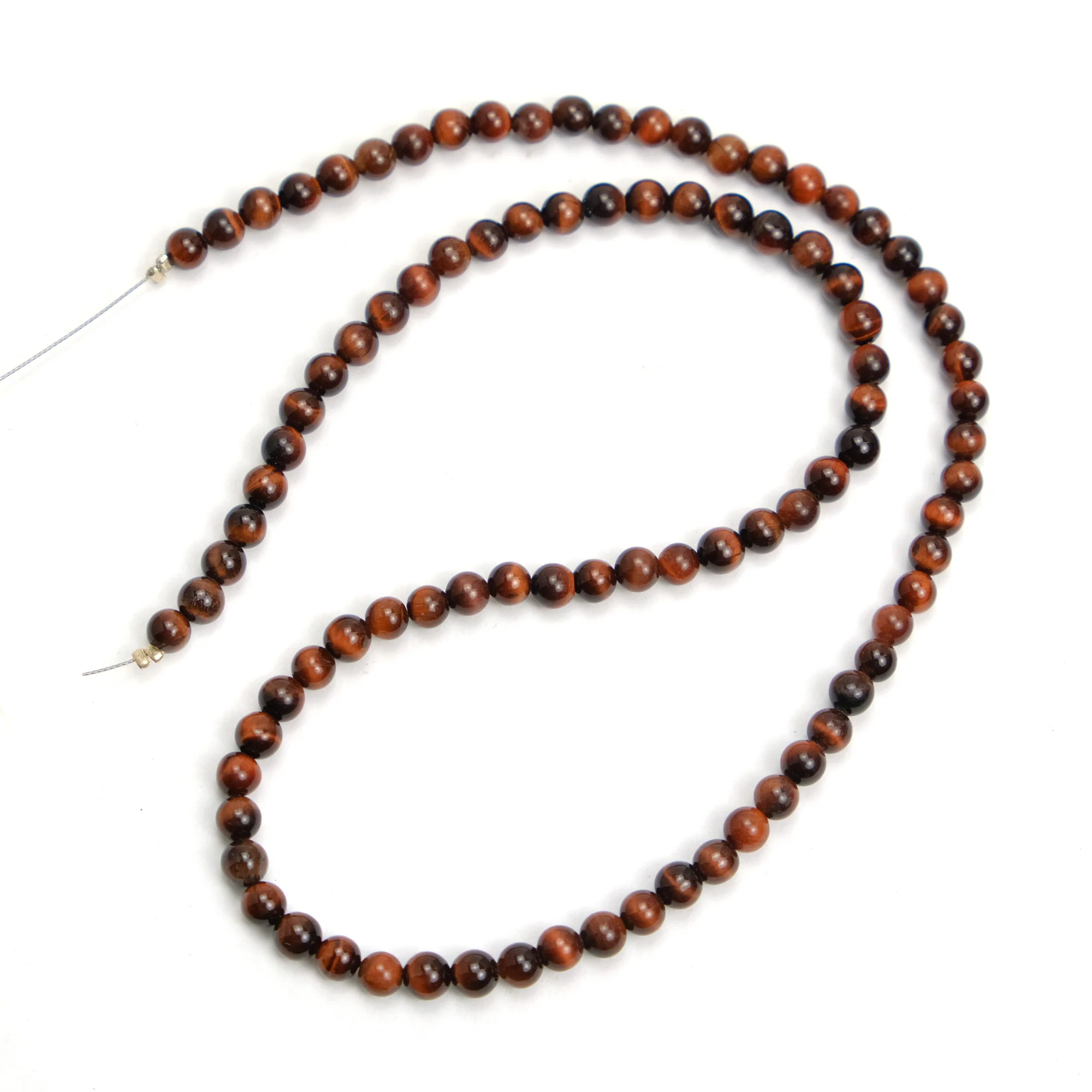 Red Tiger's Eye 4mm Smooth Rounds - Image 3
