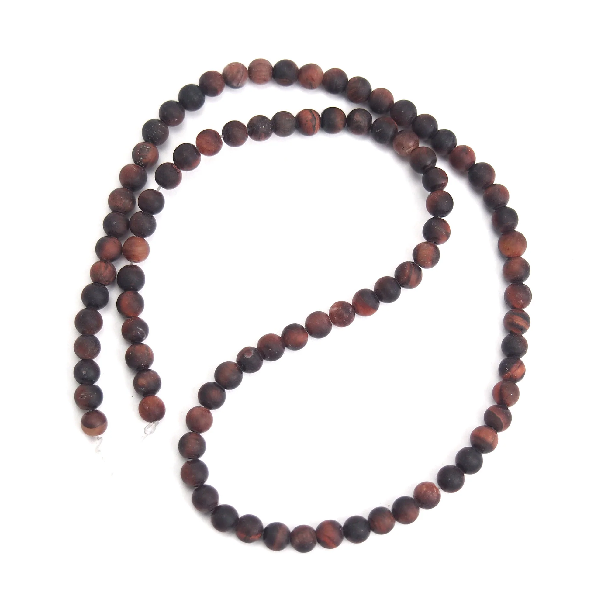 Red Tiger's Eye 5mm Matte Smooth Rounds - Image 3