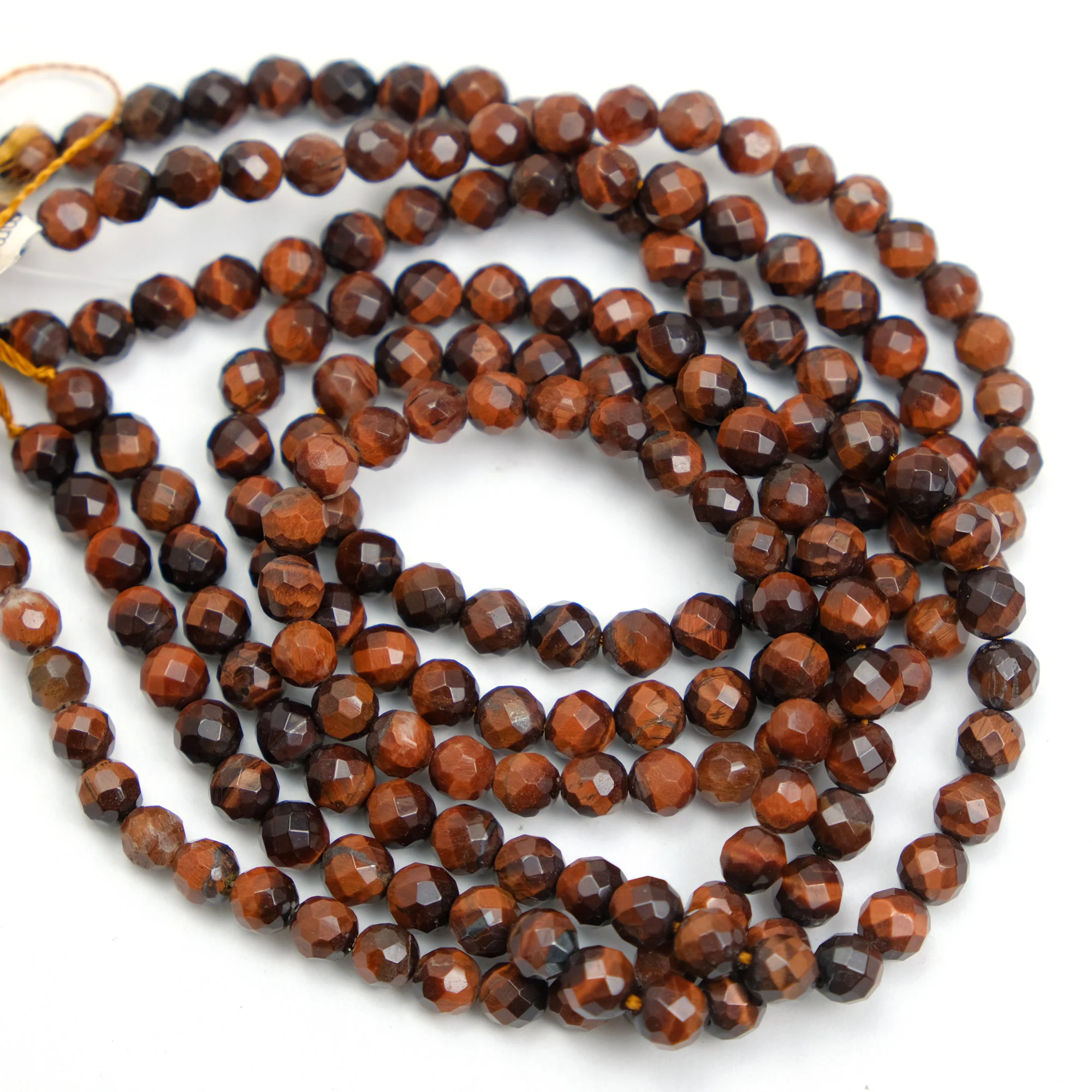 Red Tiger's Eye 6mm Faceted Rounds - Image 2