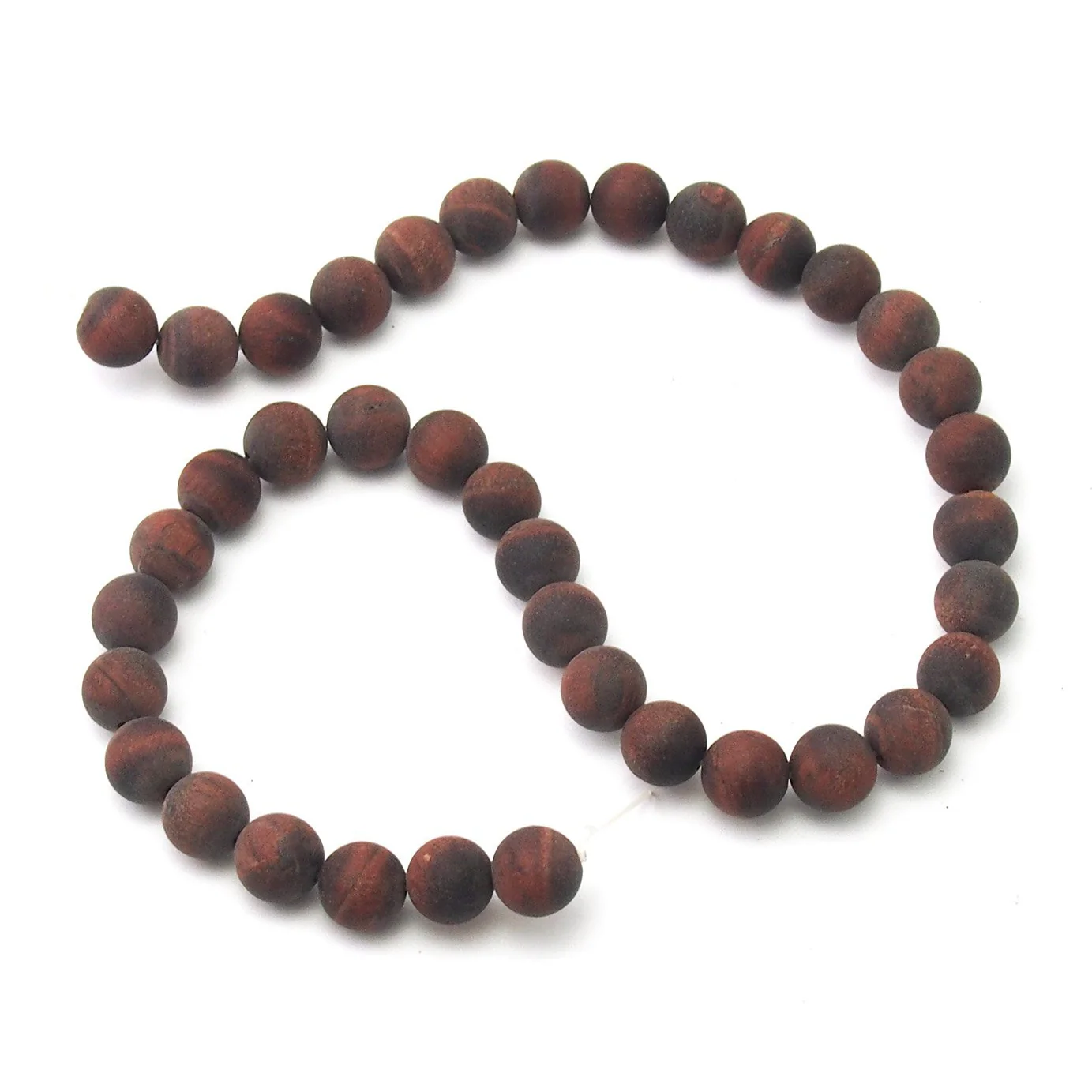 Red Tiger's Eye Matte Smooth Rounds 10mm - Image 2