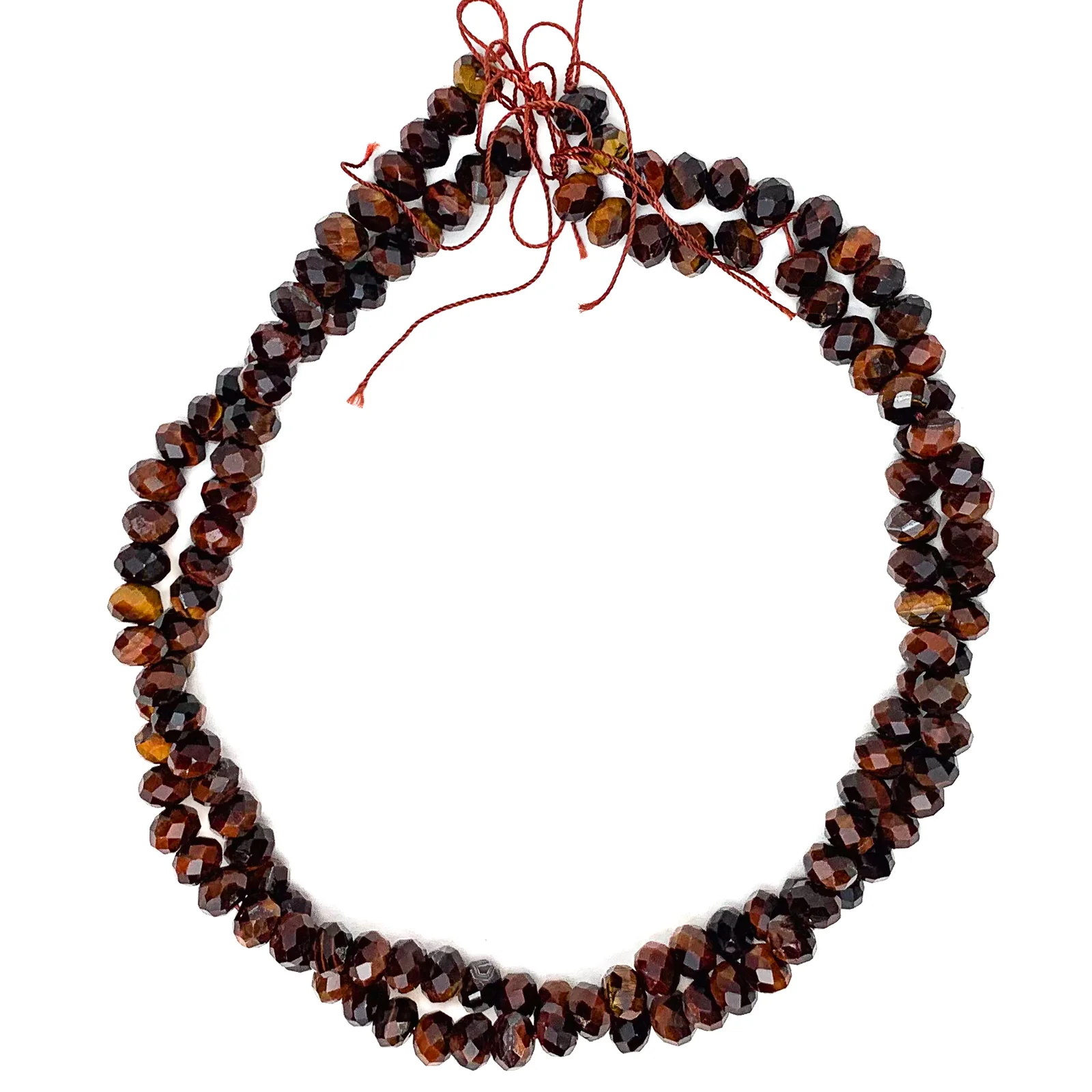 Red Tigers Eyes 8mm Faceted Rondelles Bead Strand - Image 6