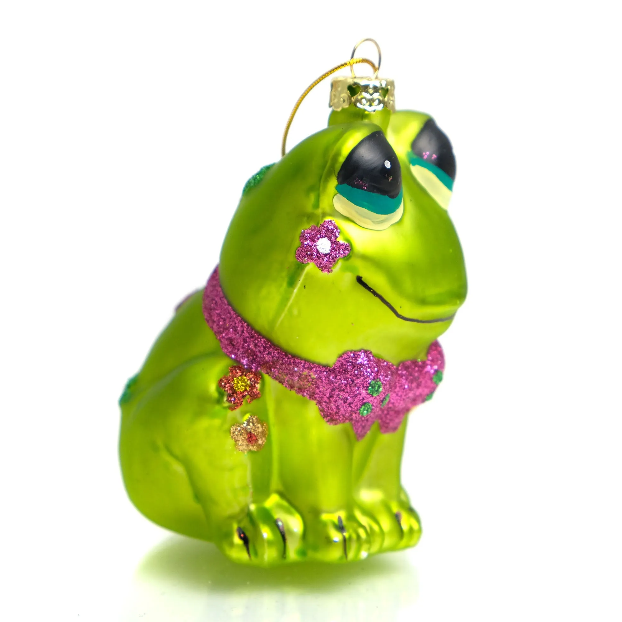 Retro Frog Glass Ornament - Image 2