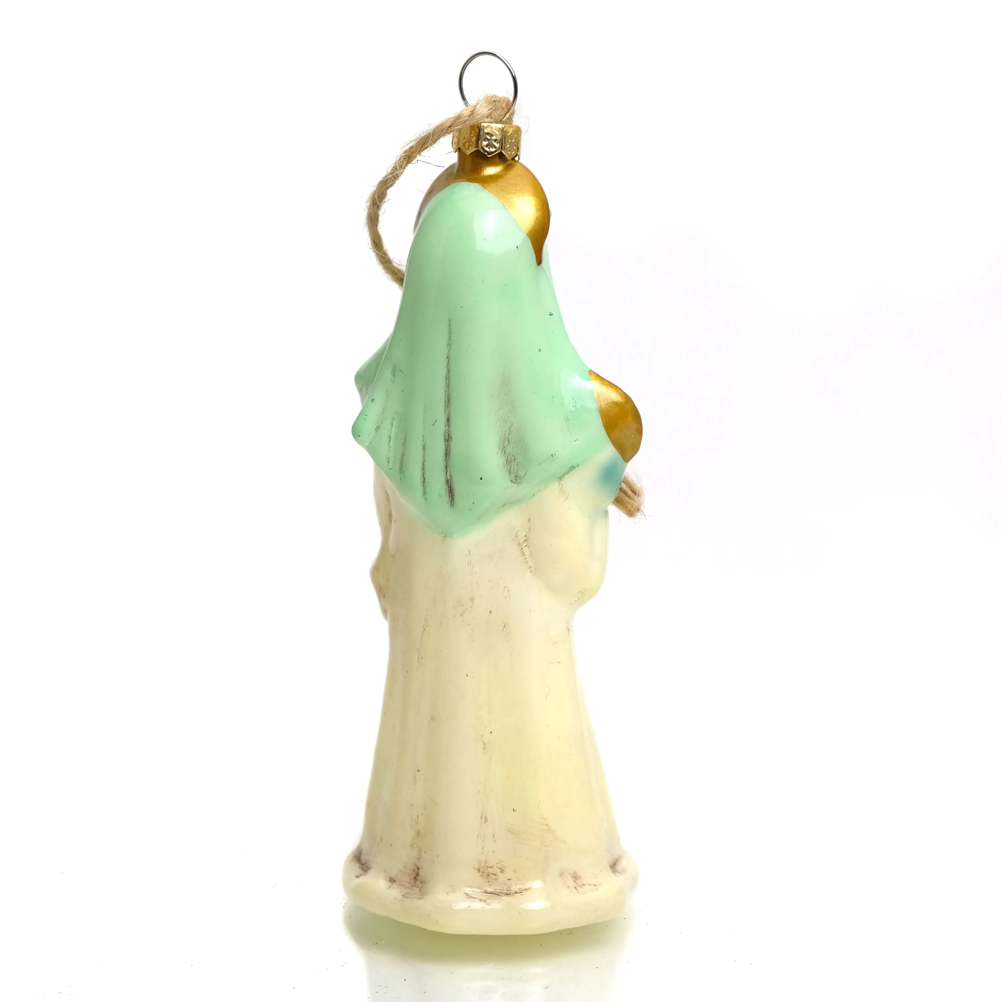 Retro Mary and Child Glass Ornament - Image 3