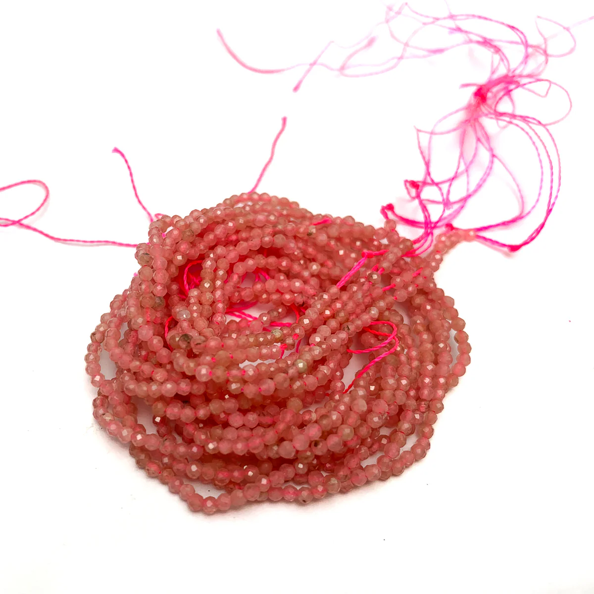 Rhodochrosite 2mm Faceted Rounds - Image 3