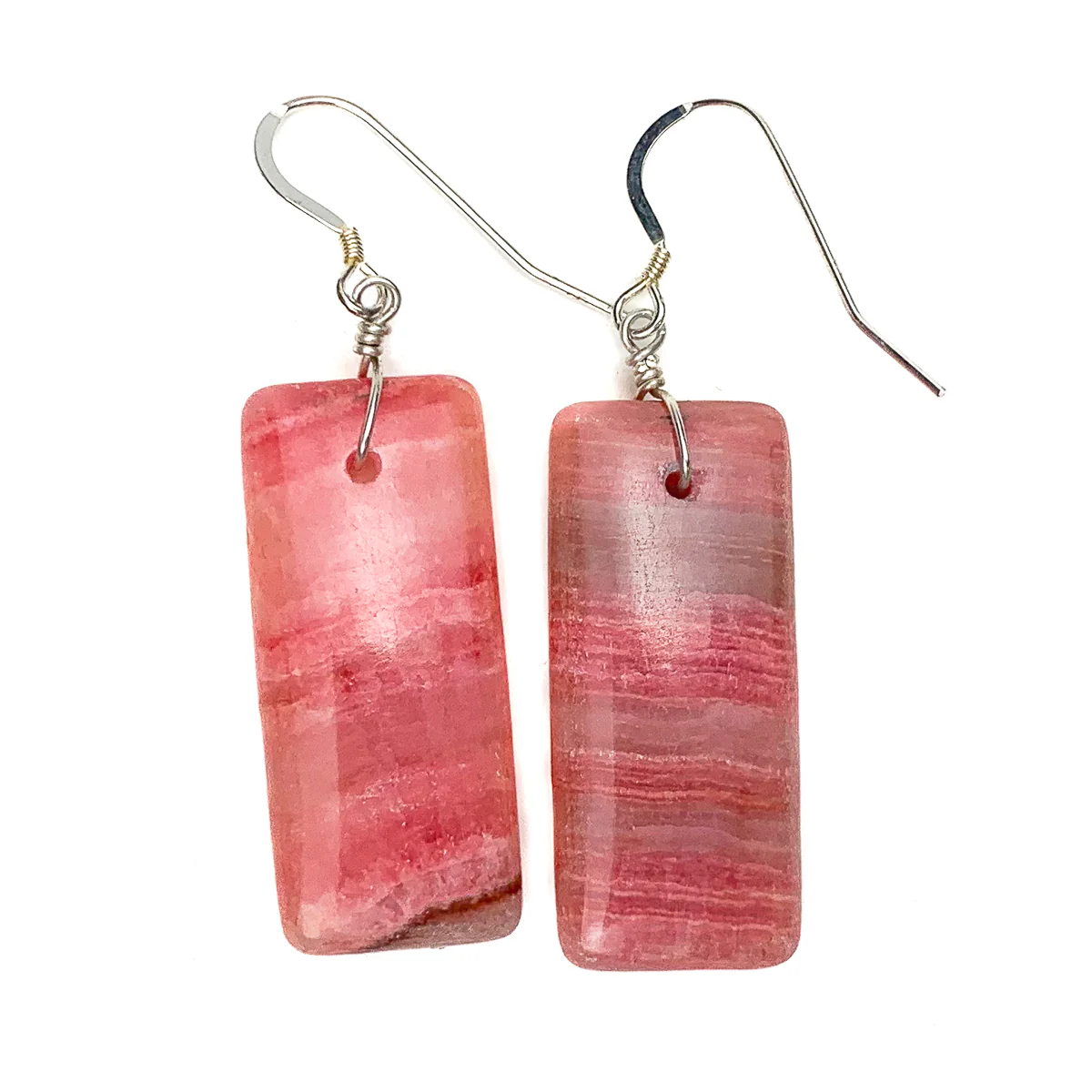 Rhodochrosite Earrings With Sterling Silver French Earwires - Image 2