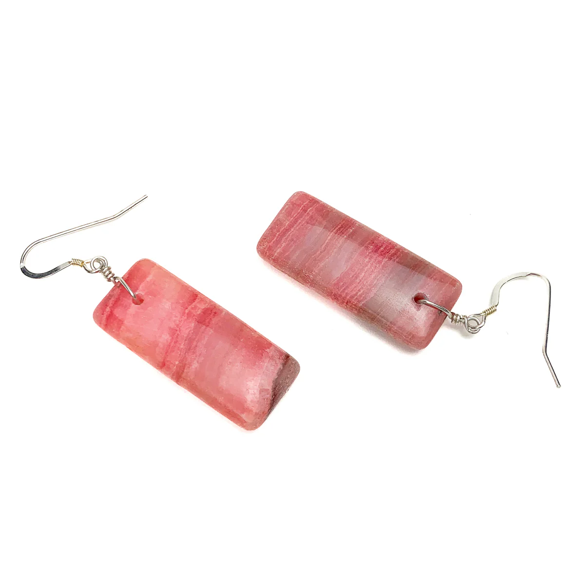 Rhodochrosite Earrings With Sterling Silver French Earwires - Image 3