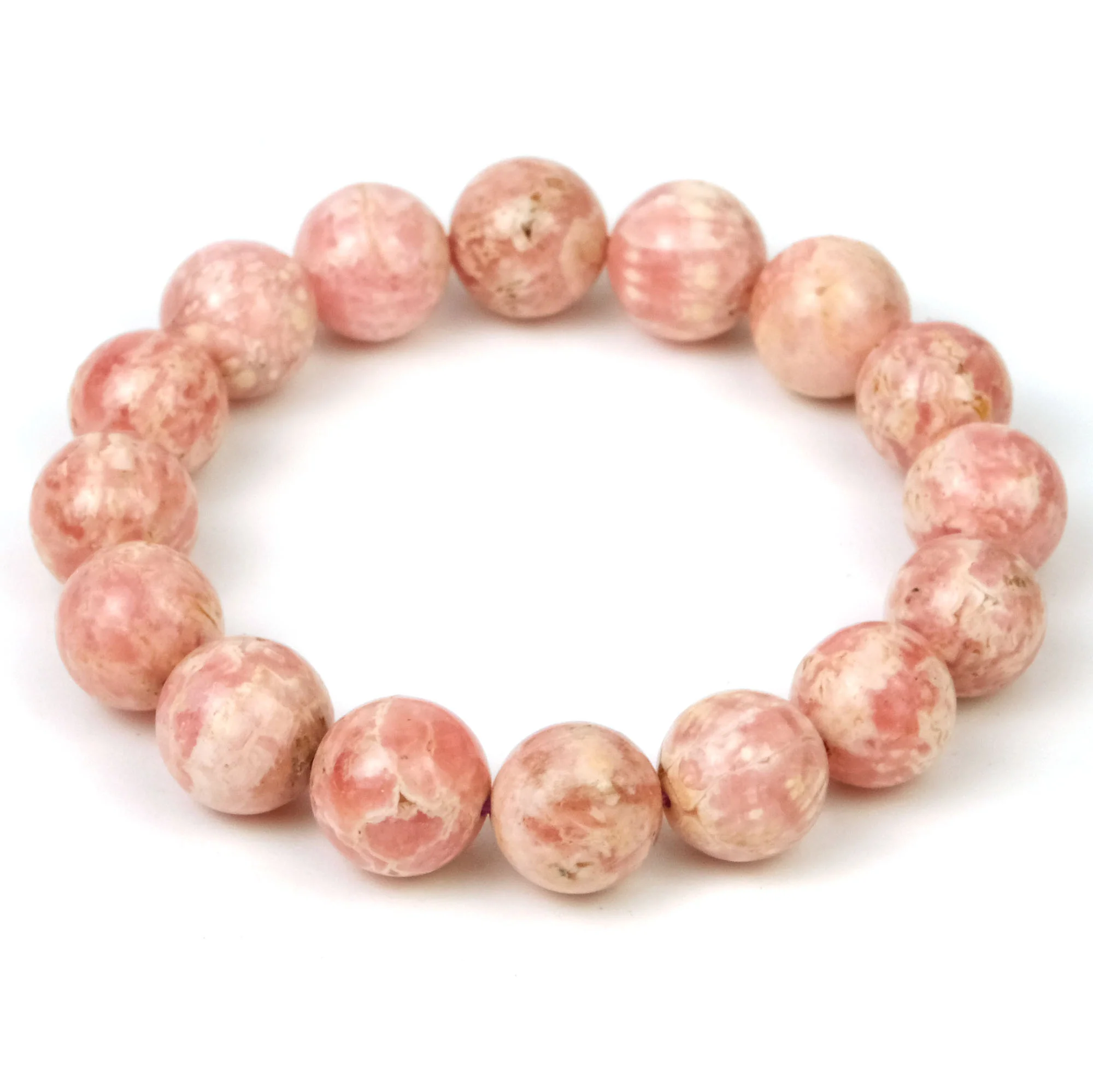 Rhodochrosite Stretch Bracelet 12mm - Image 2