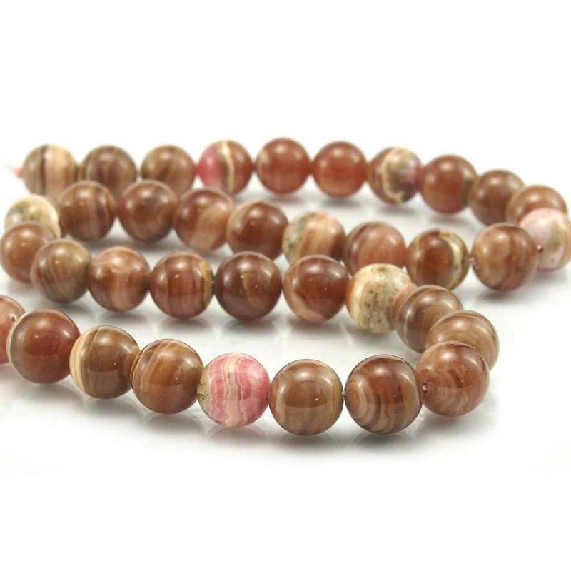 Rhodocrosite Chocolate Smooth Rounds 10mm Strand - Image 2