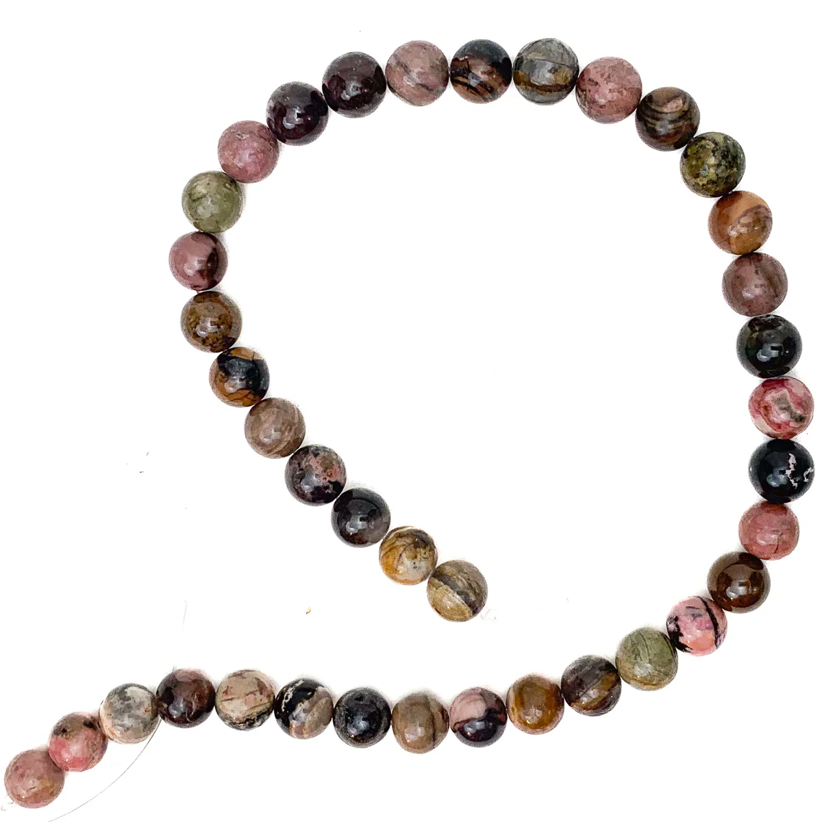 Rhodonite 10mm Smooth Rounds Bead Strand - Image 2