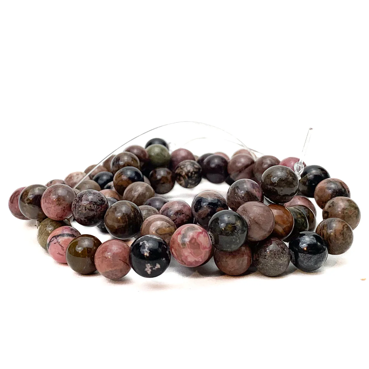 Rhodonite 10mm Smooth Rounds Bead Strand - Image 5