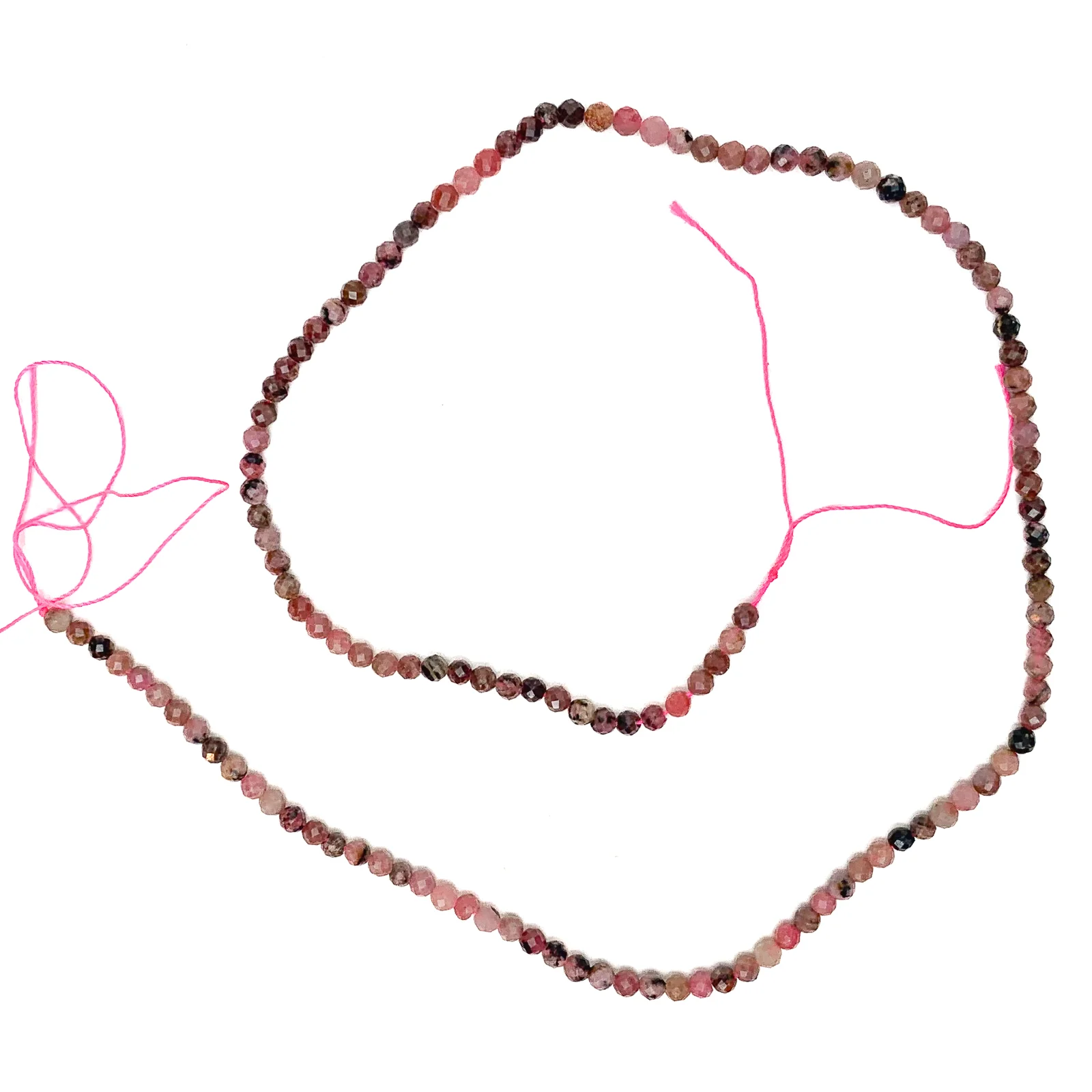 Rhodonite 3mm Faceted Rounds Bead Strand - Image 2