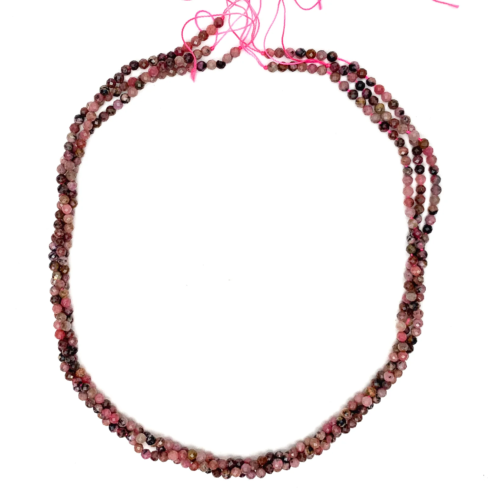 Rhodonite 3mm Faceted Rounds Bead Strand - Image 4