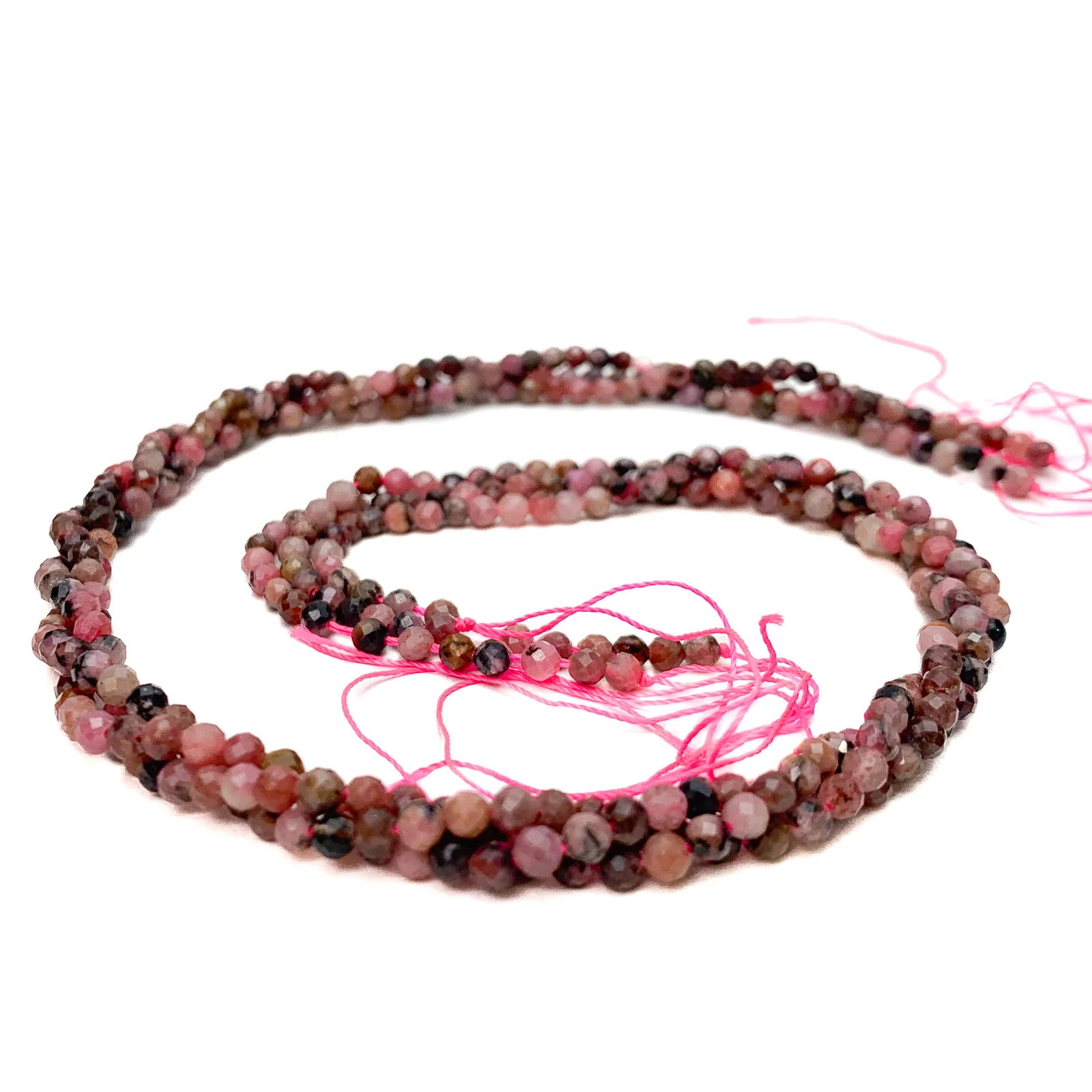 Rhodonite 3mm Faceted Rounds Bead Strand - Image 5