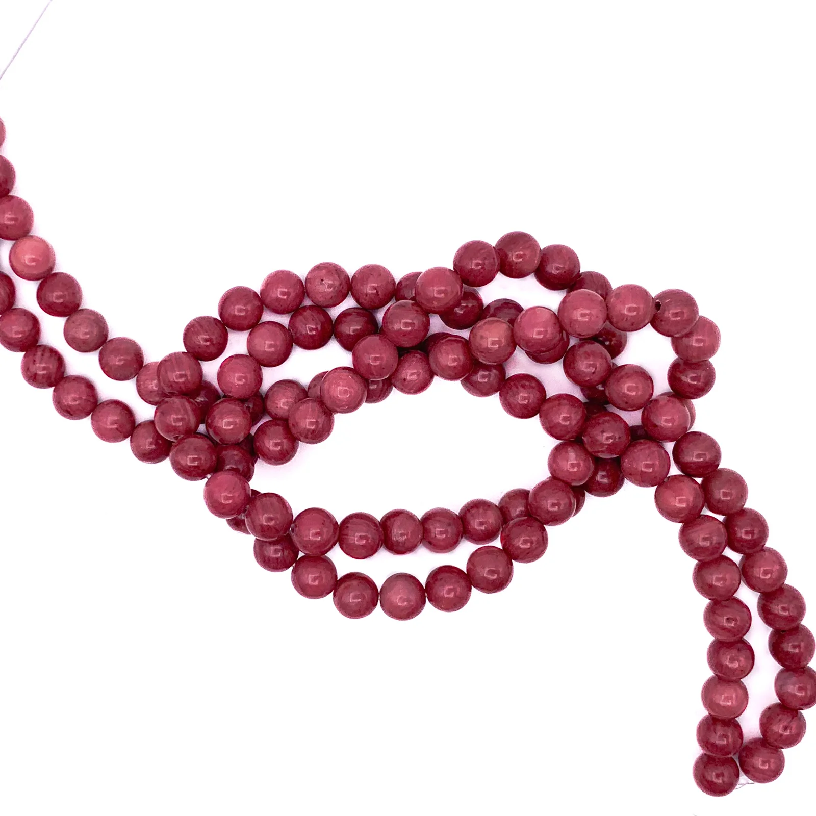 Rhodonite 6.4mm AAA Smooth Rounds Bead Strand - Image 4