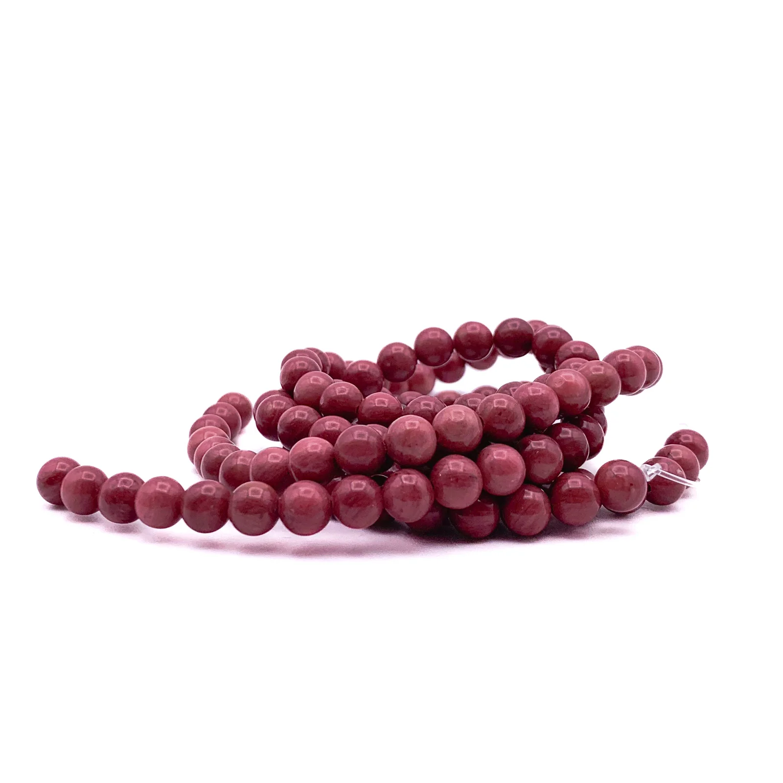 Rhodonite 6.4mm AAA Smooth Rounds Bead Strand - Image 5