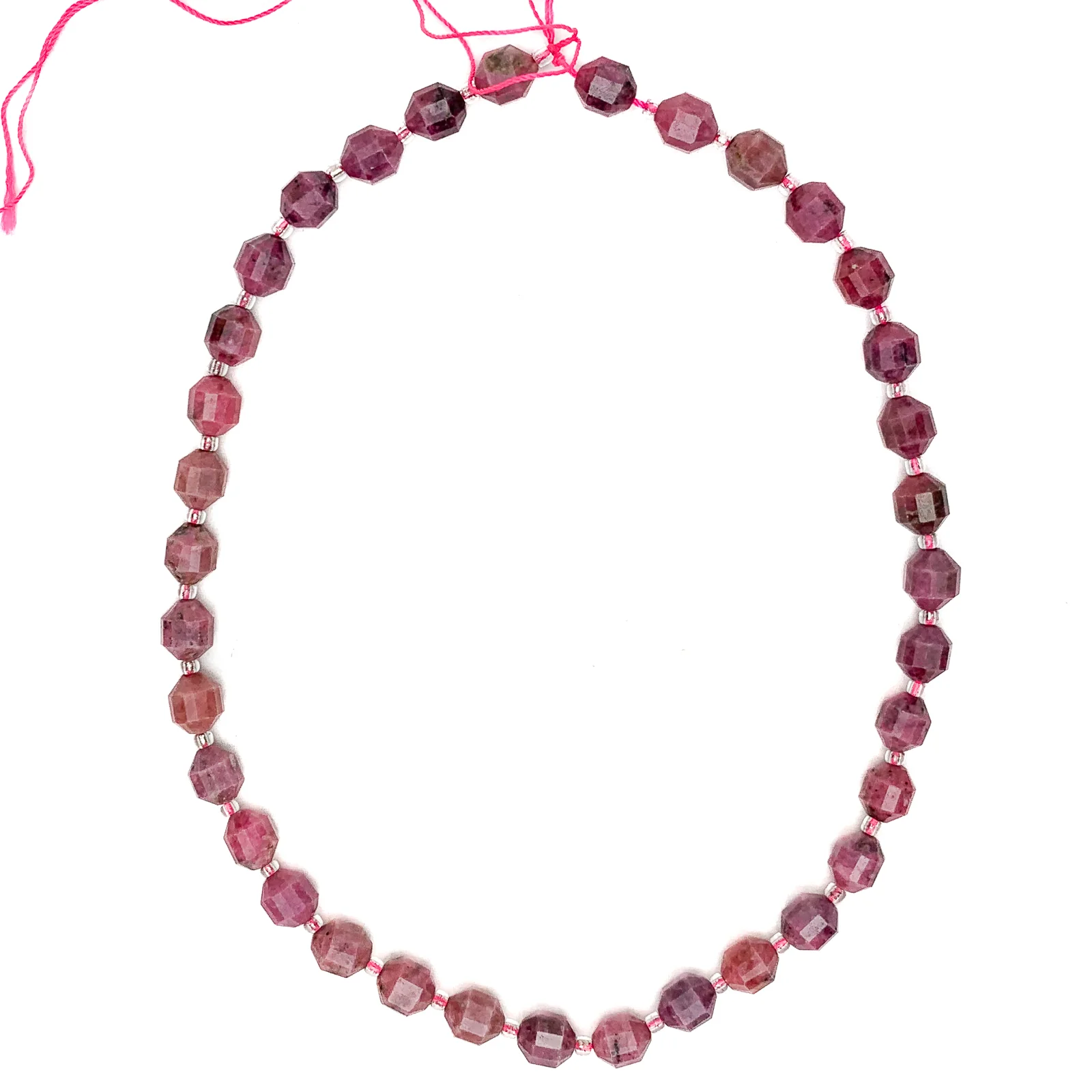 Rhodonite 7mm Faceted Drums Bead Strand - Image 2