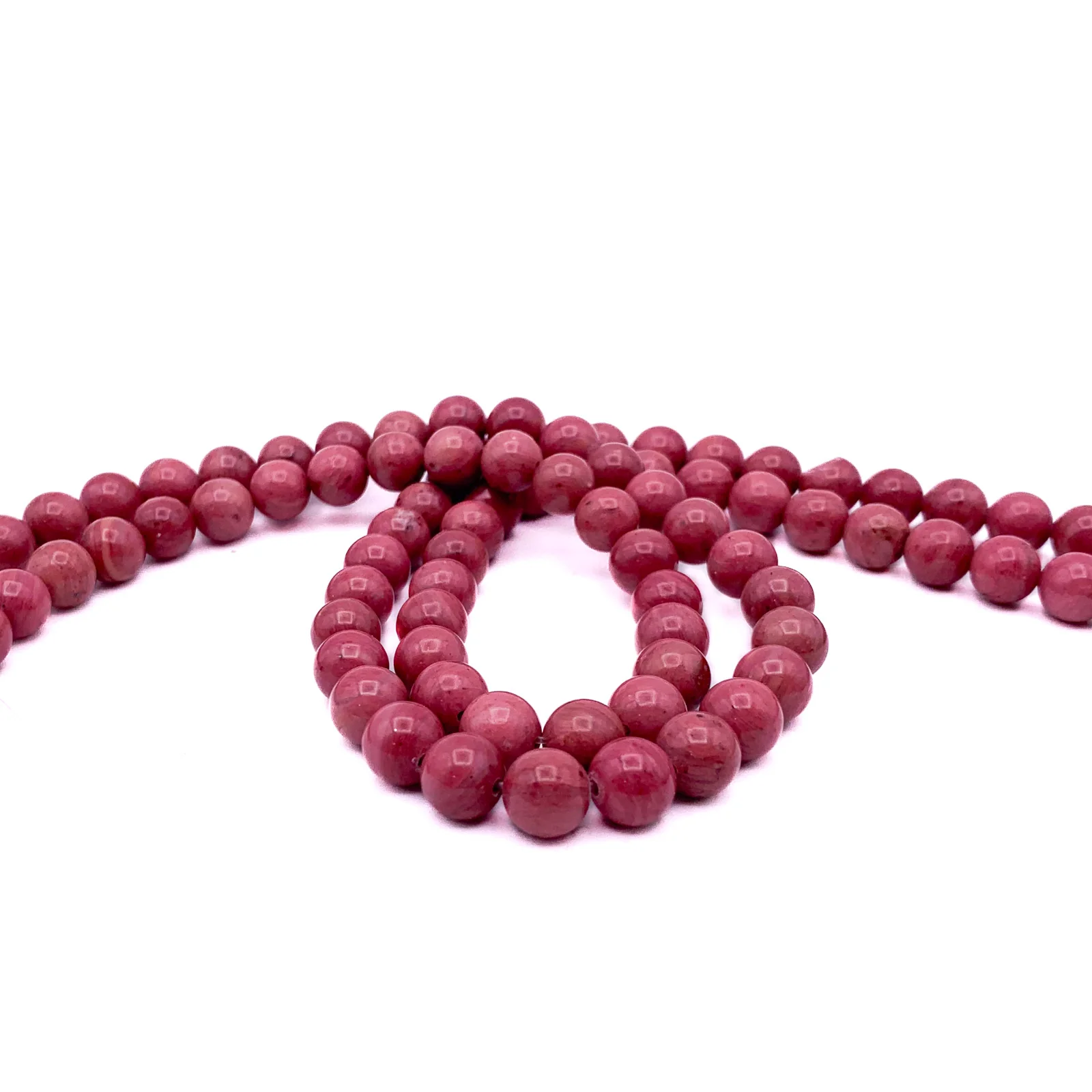 Rhodonite 8.5mm Smooth Rounds Bead Strand - Image 5