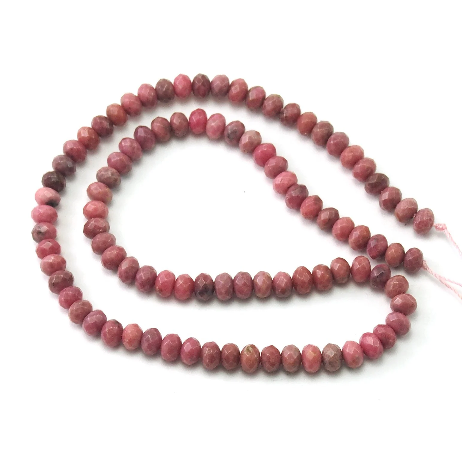 Rhodonite Faceted Rondelles 6mm Strand - Image 2