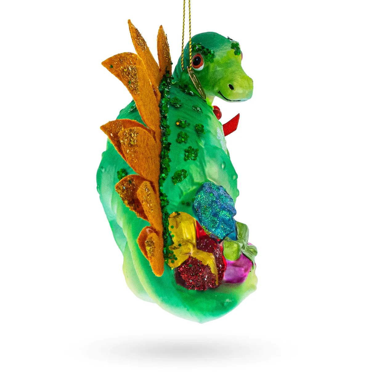 Bashful Stegosaurus Green Dinosaur Ornament PS - Image 2
