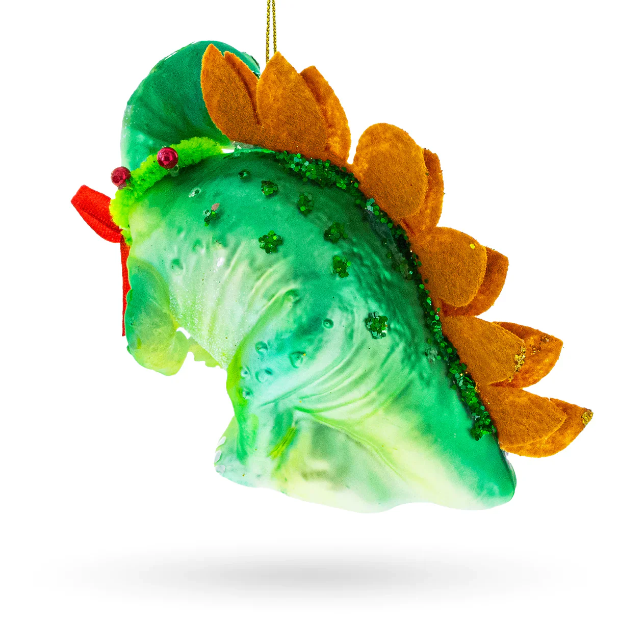 Bashful Stegosaurus Green Dinosaur Ornament PS - Image 3