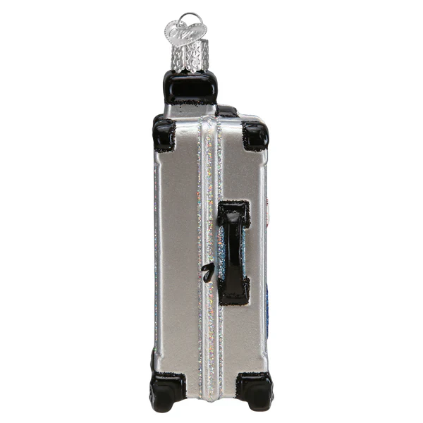 Travelin' Rolling Suitcase Glass Ornament - Image 3