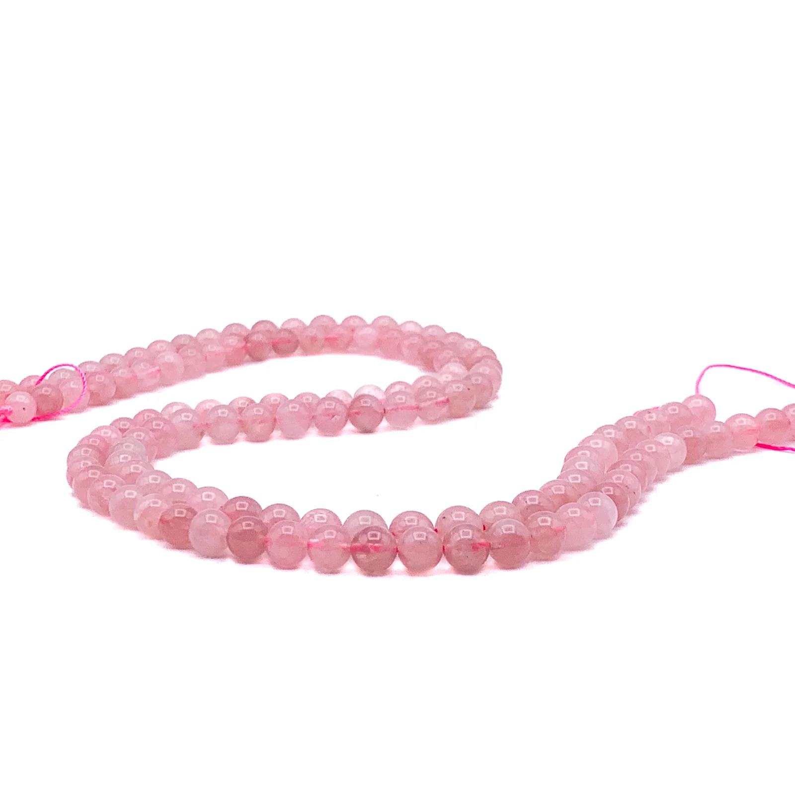 Rose Quartz 6.5mm AAA Smooth Rounds Bead Strand - Image 3