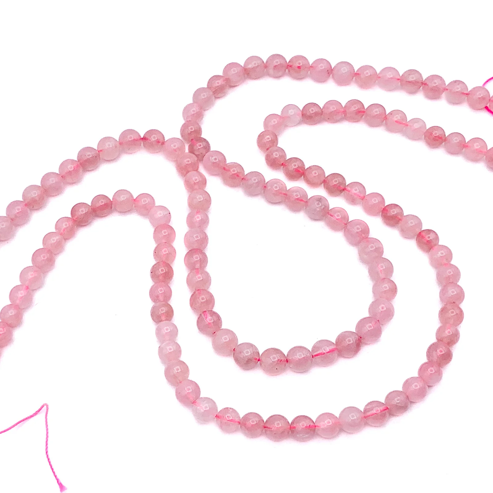 Rose Quartz 6.5mm AAA Smooth Rounds Bead Strand - Image 4