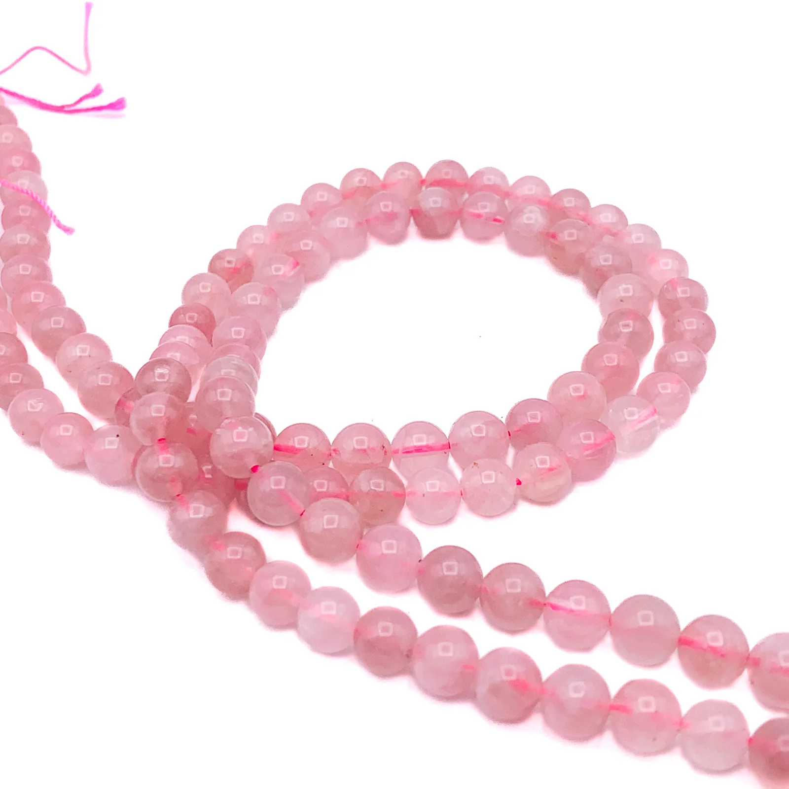 Rose Quartz 6.5mm AAA Smooth Rounds Bead Strand - Image 5