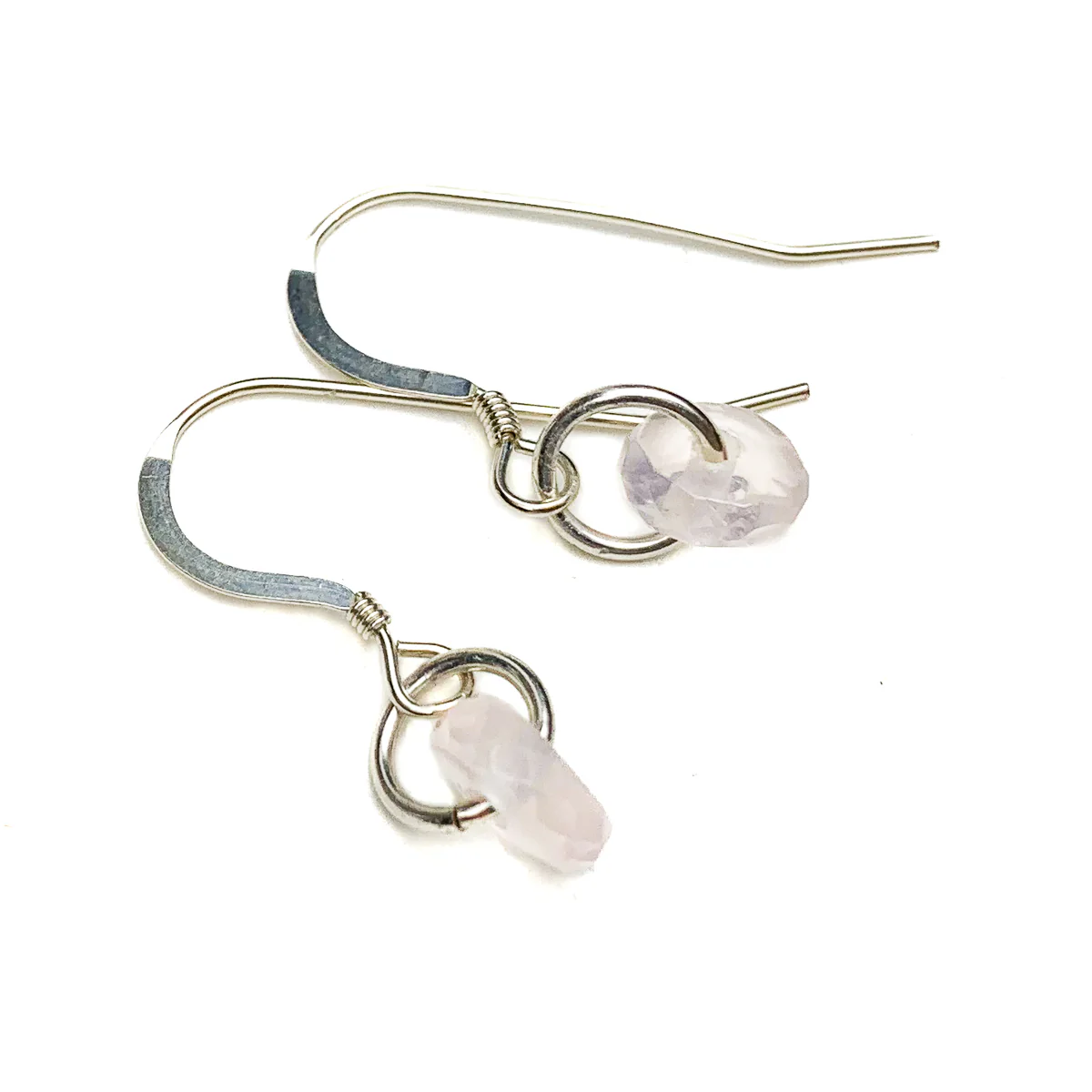 Rose Quartz Earrings With Sterling Silver French Earwires - Image 3