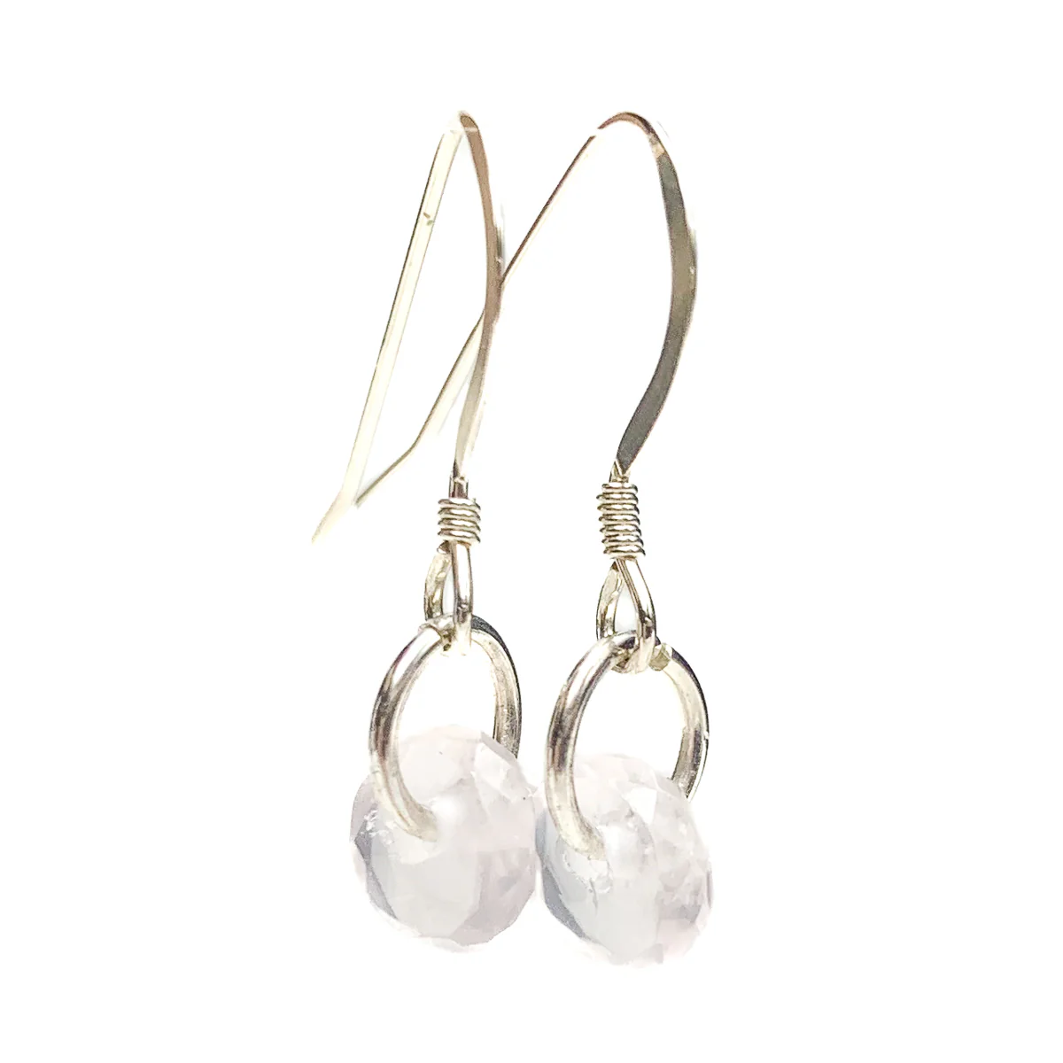 Rose Quartz Earrings With Sterling Silver French Earwires - Image 4