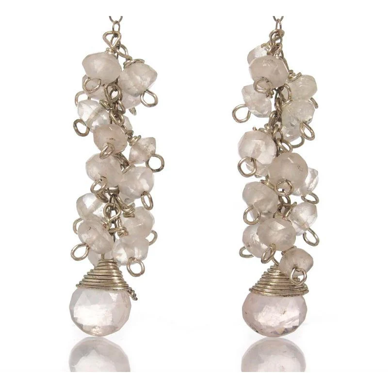 Rose Quartz Earrings with Sterling Silver Post Ear Wires - Image 2