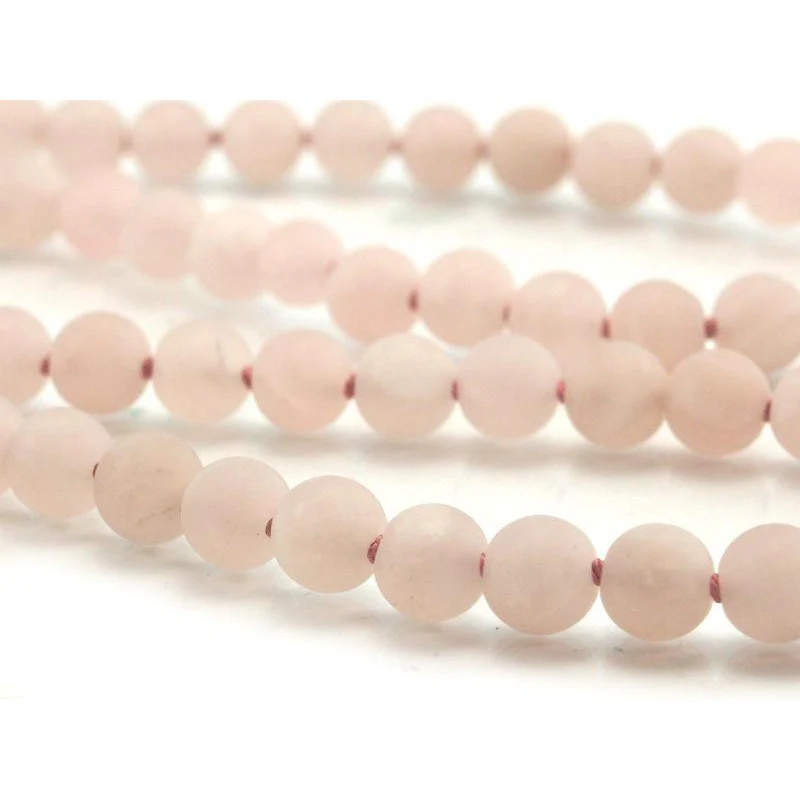 Rose Quartz Matte Necklace with Gold Filled Trigger Clasp - Image 2