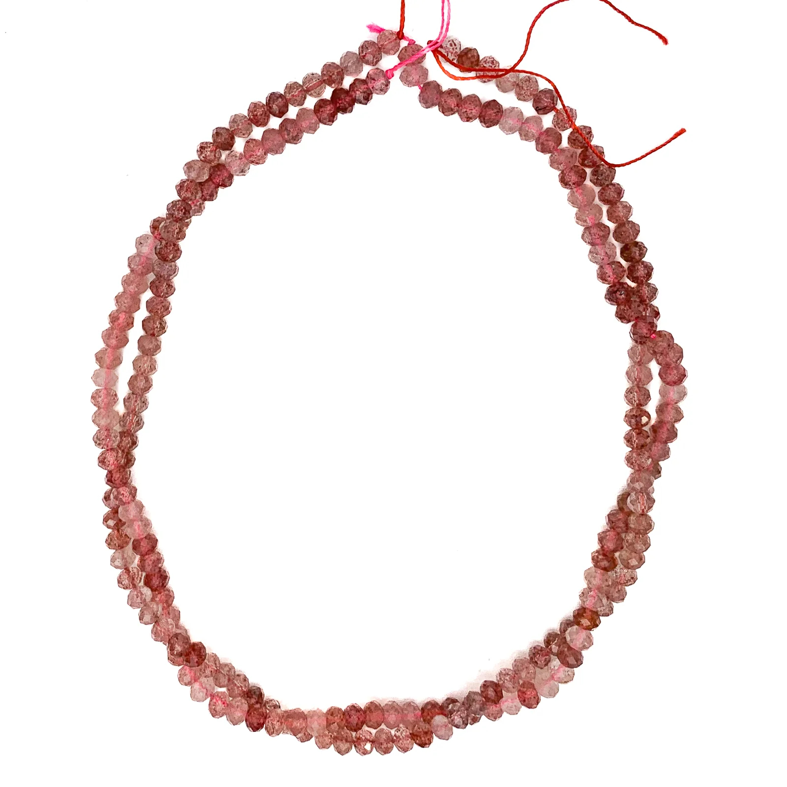 Rose Strawberry Quartz 5.5mm Faceted Rondelles Bead Strand - Image 4