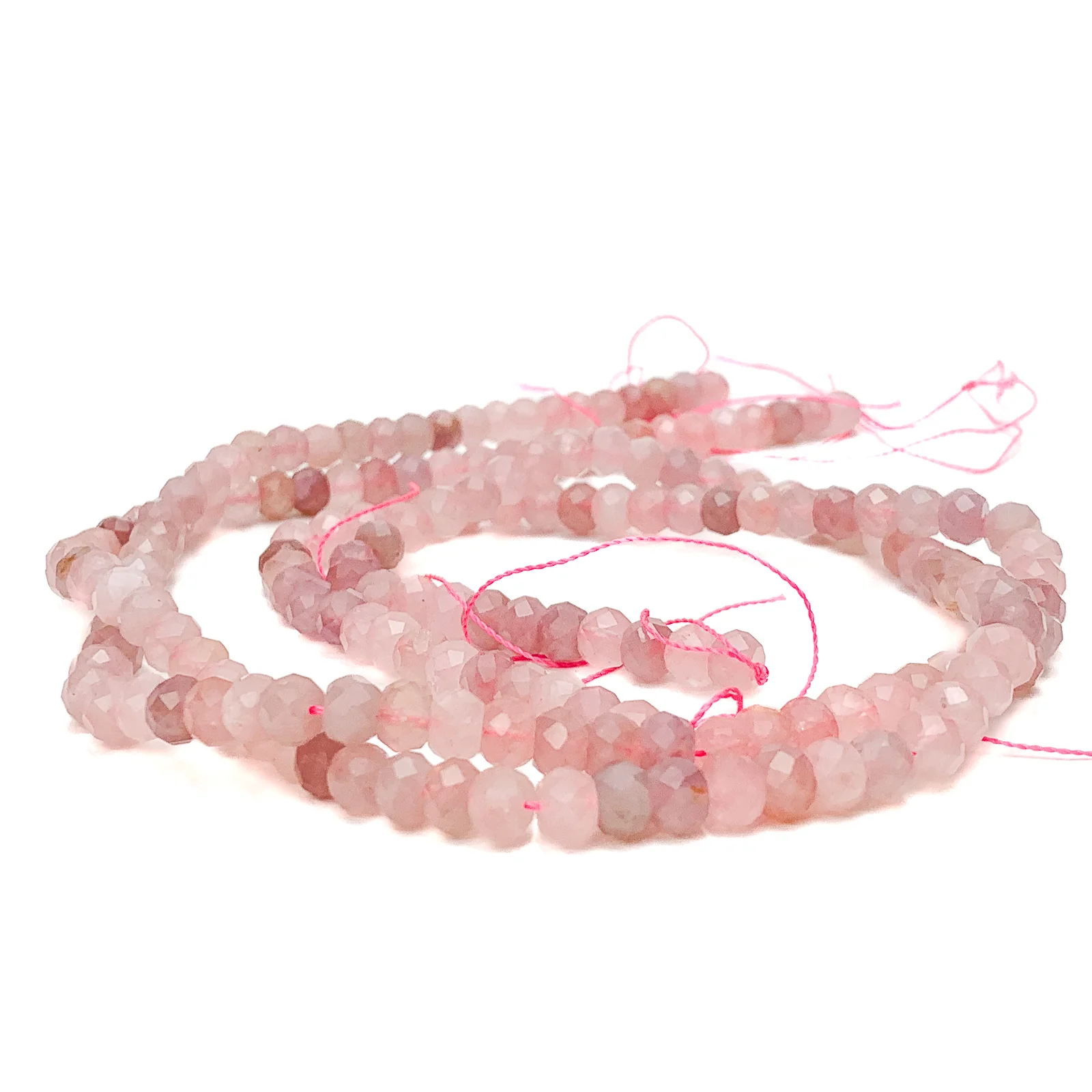 Rose/Violet Madagascar Rose Quartz 6mm Faceted Rondelles Bead Strand - Image 5