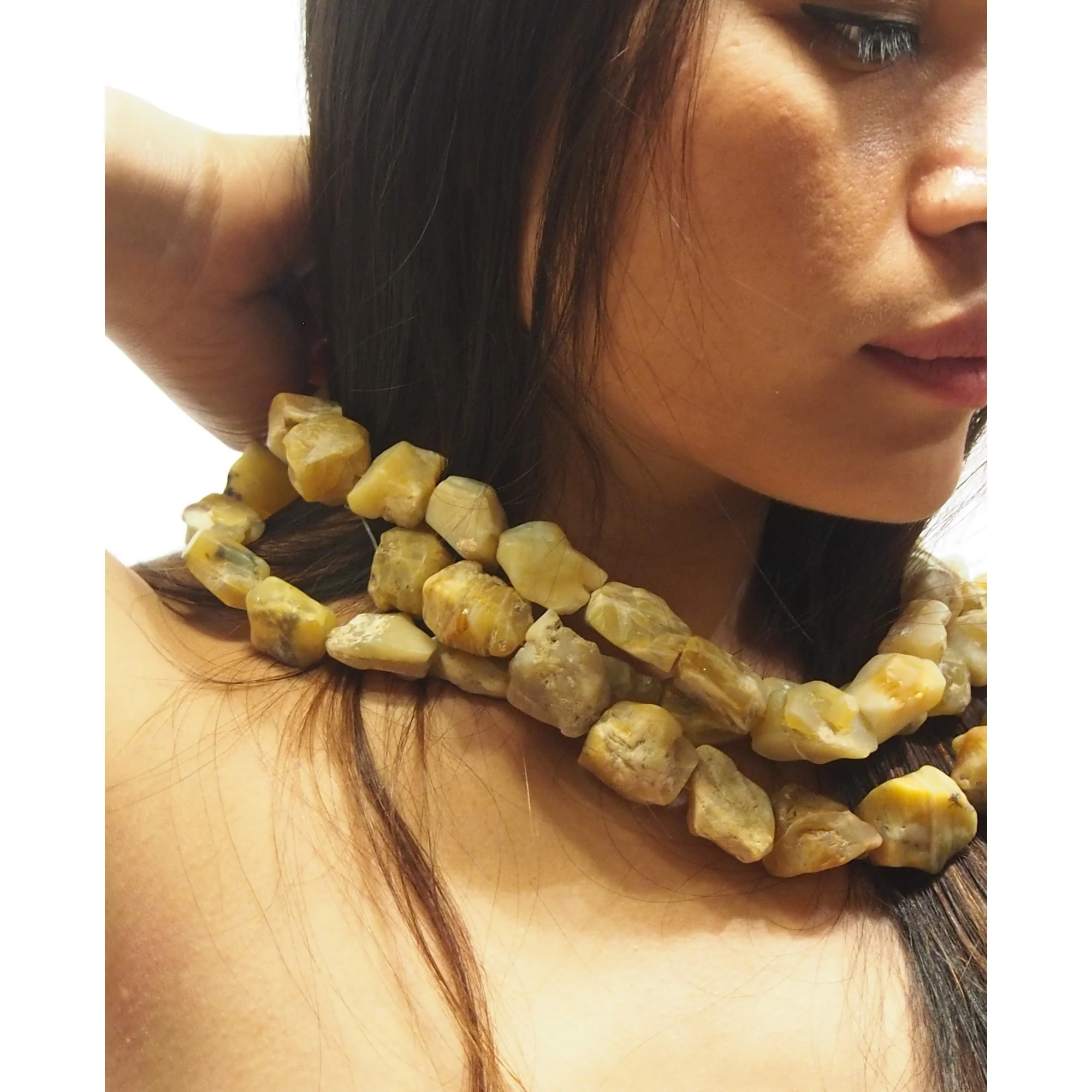 Rough Yellow Opal Chunk Strand - Image 3