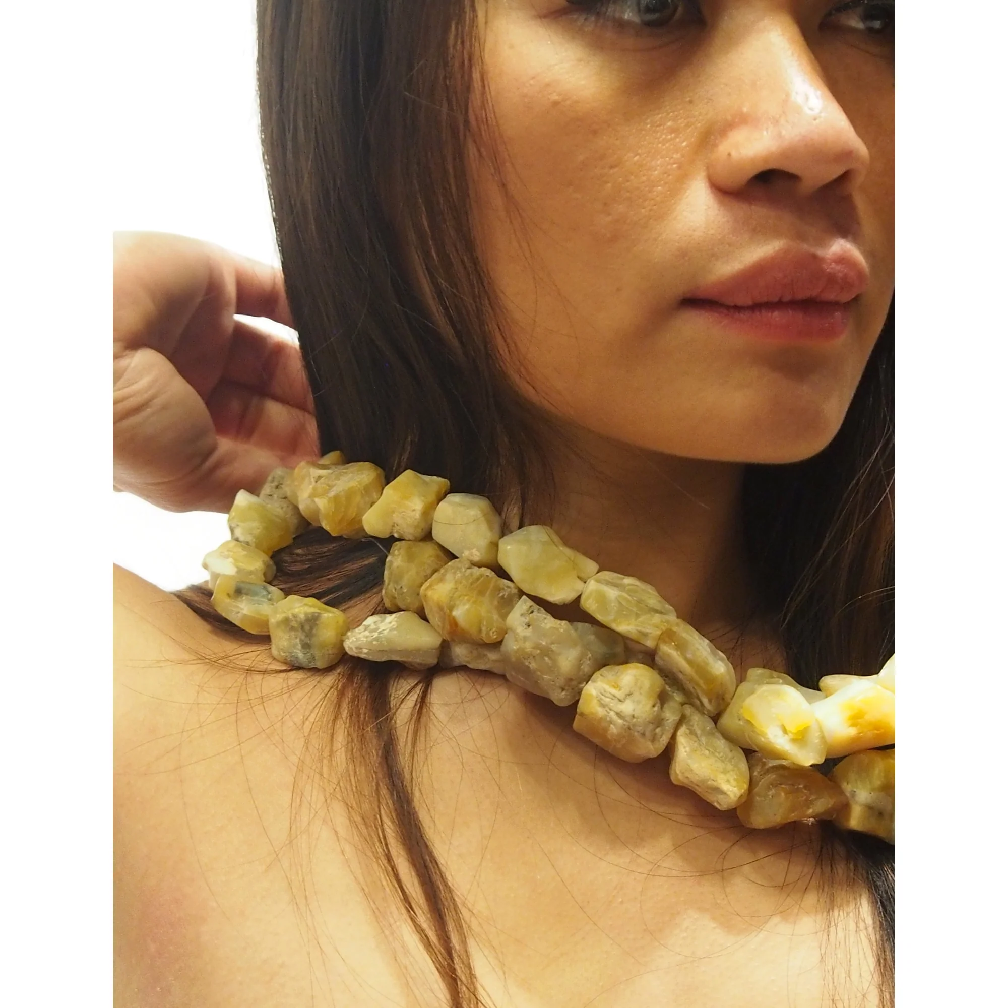Rough Yellow Opal Chunk Strand - Image 4
