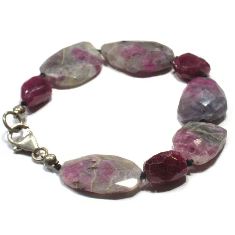 Ruby and Ruby-Zoisite Knotted Bracelet with Sterling Silver Trigger Clasp - Image 3