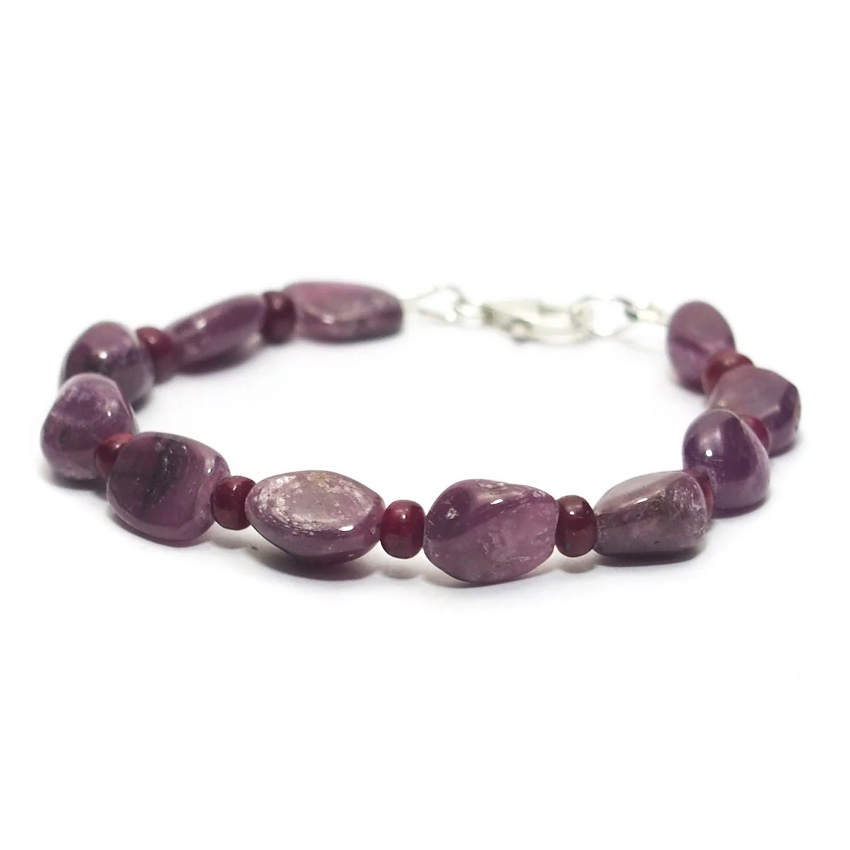 Ruby Bracelet with Sterling Silver Trigger Clasp - Image 2