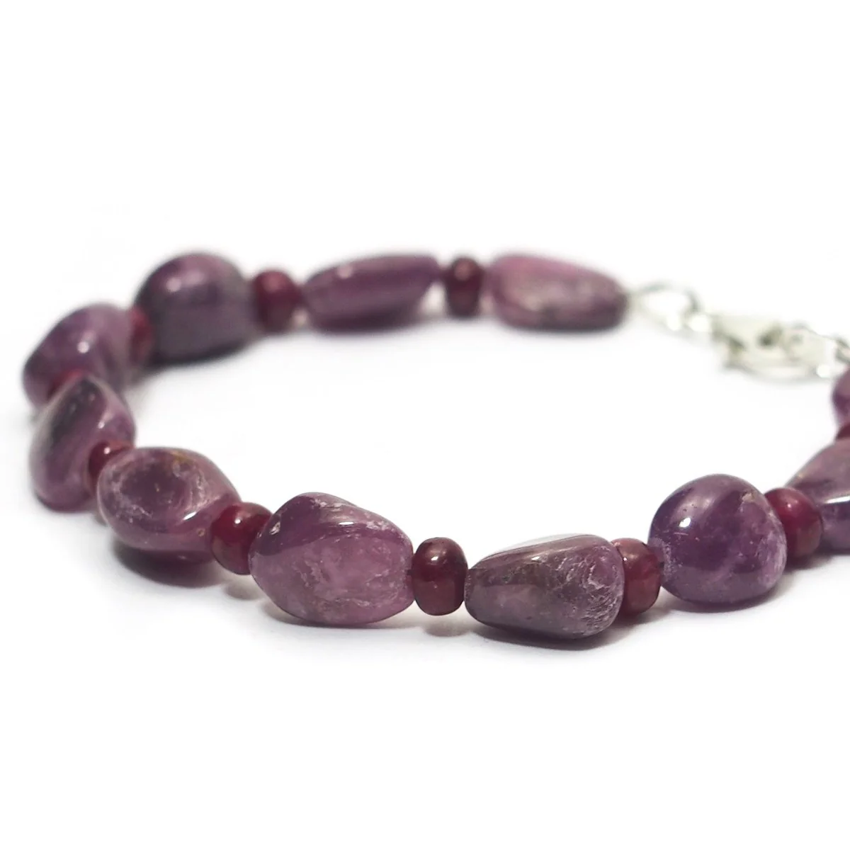 Ruby Bracelet with Sterling Silver Trigger Clasp - Image 3
