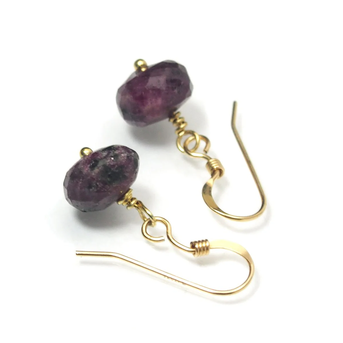 Ruby Zoisite Earrings with Gold Filled Ear Wire - Image 2