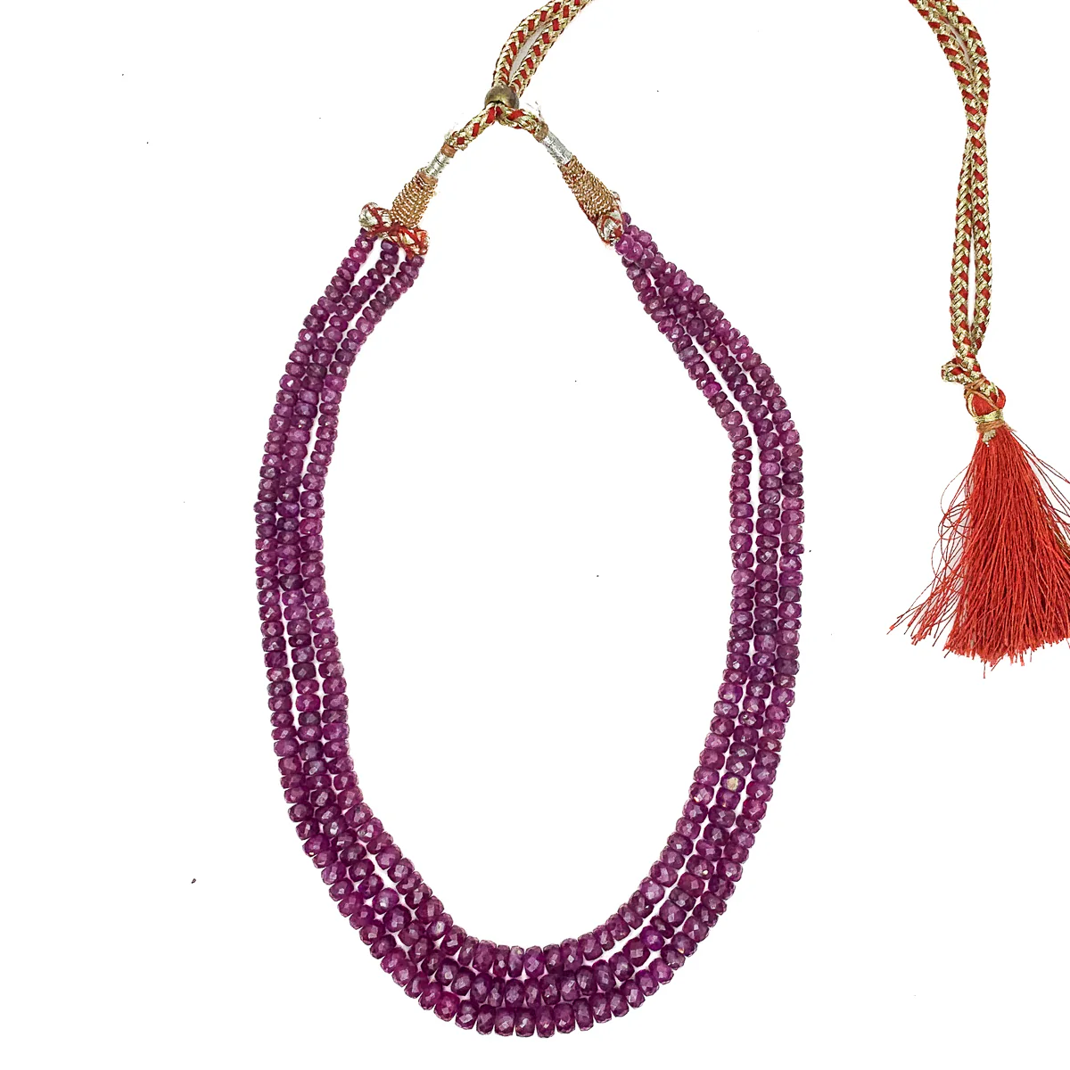 Ruby Faceted Graduated Rondelle Strands - Image 2