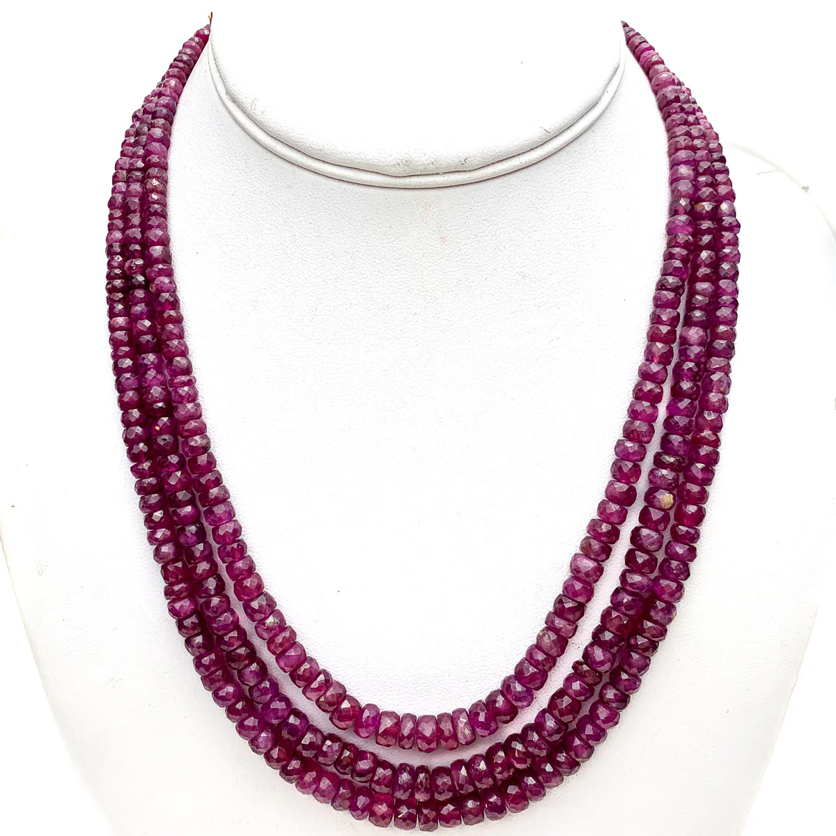Ruby Faceted Graduated Rondelle Strands - Image 3