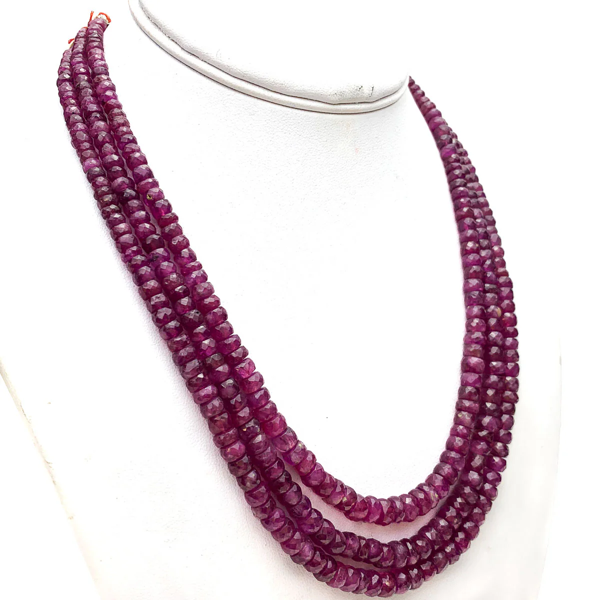 Ruby Faceted Graduated Rondelle Strands - Image 4