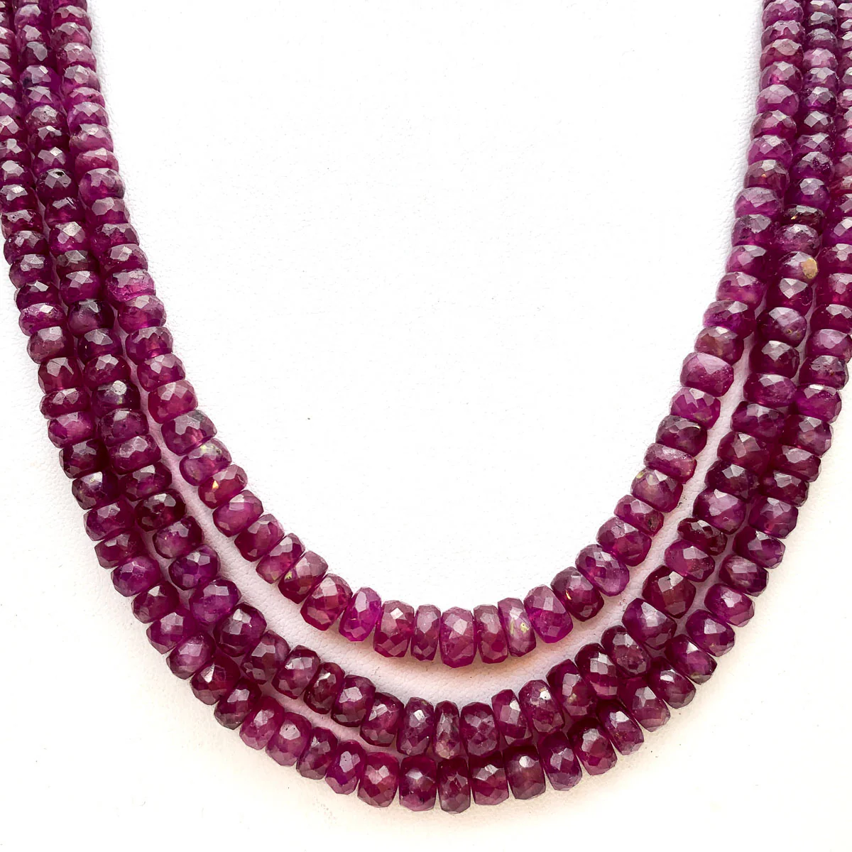 Ruby Faceted Graduated Rondelle Strands - Image 5