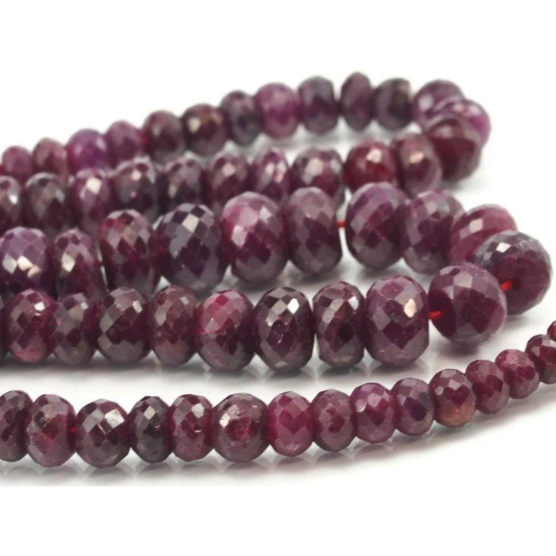 Ruby Faceted Rondelle Graduated Strand - Image 2