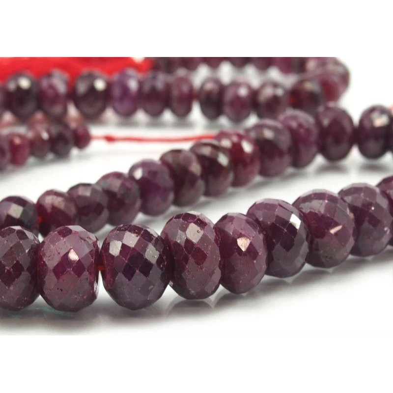 Ruby Faceted Rondelle Graduated Strand - Image 3