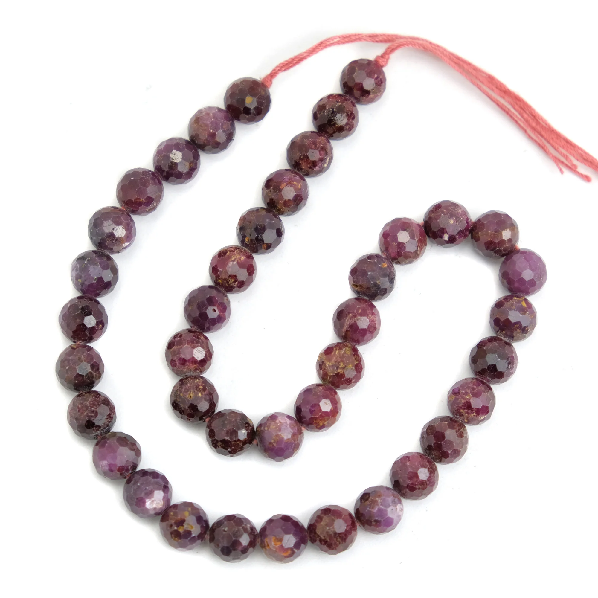 Ruby Faceted Round 10mm Bead Strand - Image 2