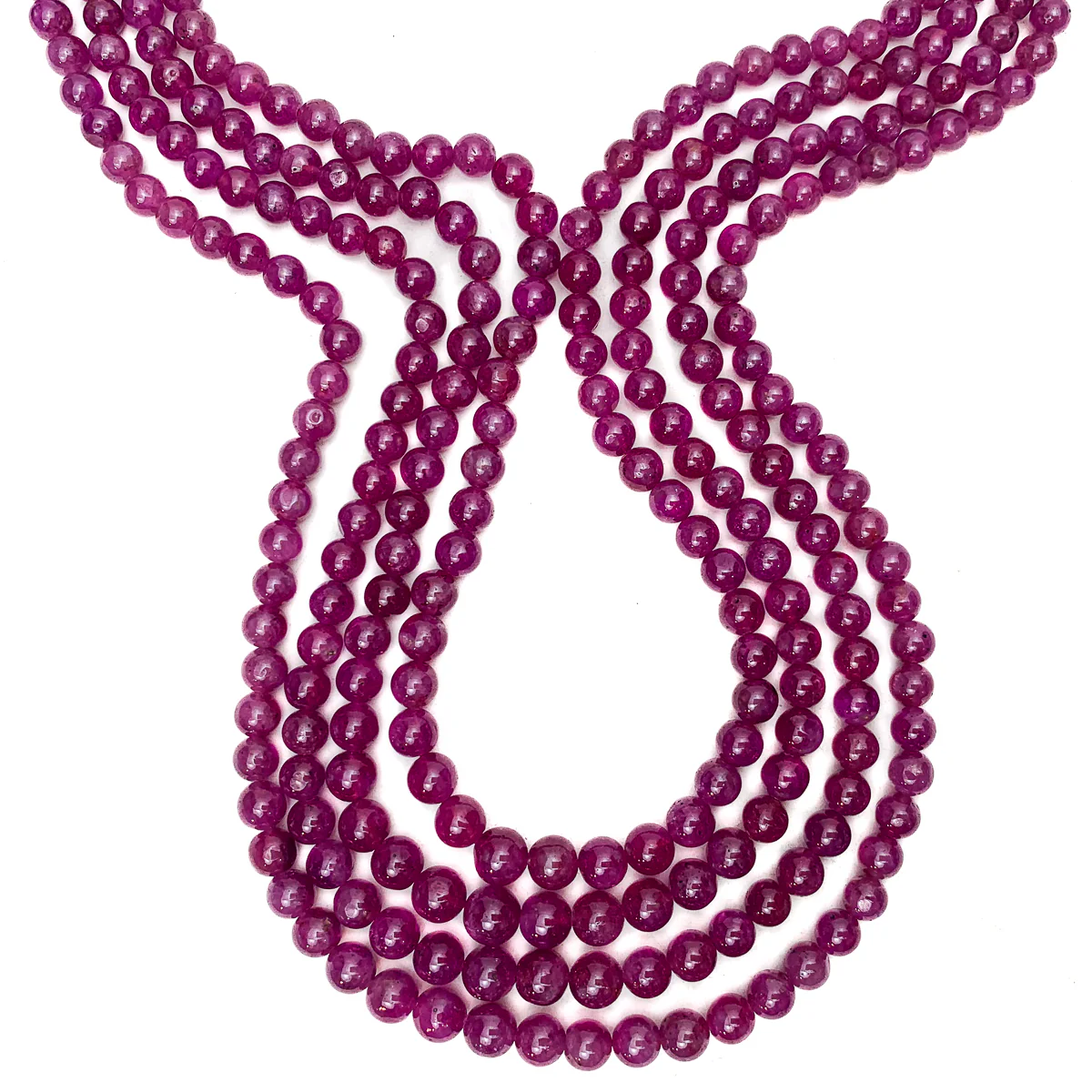 Ruby Graduated Smooth Round Strands - Image 5