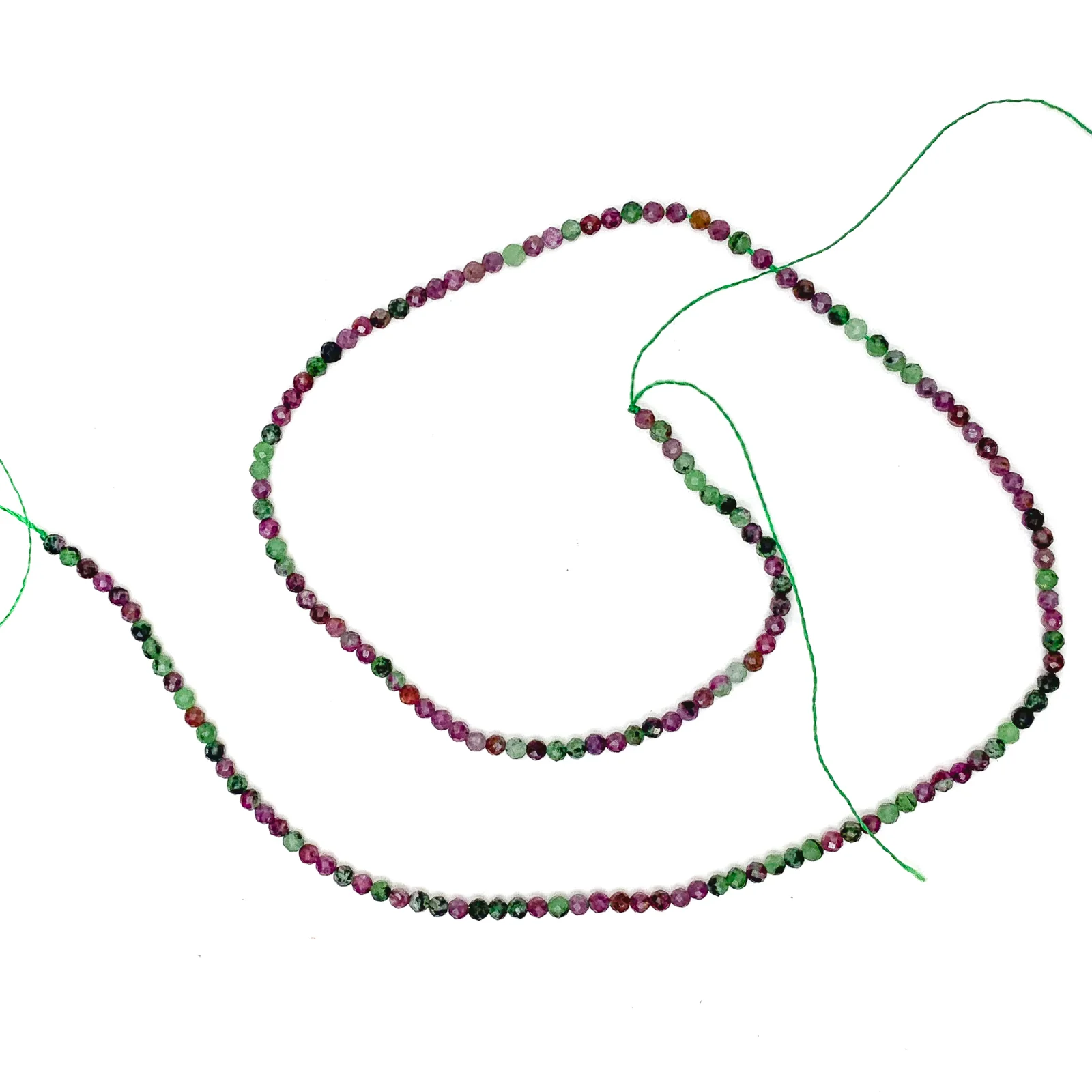 Ruby Zoisite 2.5mm Variegated Faceted Rounds Bead Strand - Image 2